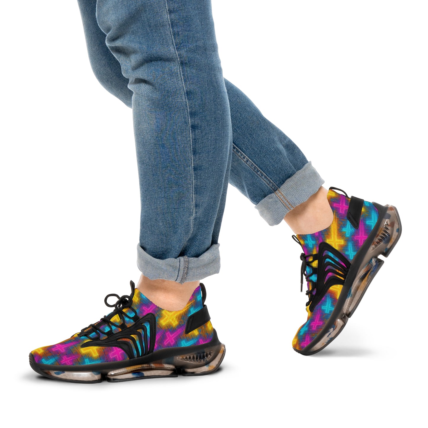 Men's Sneakers Neon Urban Graffiti Cross