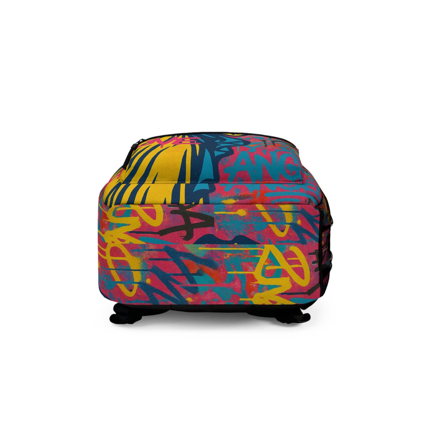 Vibrant Graffiti Angel Backpack, Colorful School Bag, Stylish Travel Pack, Trendy Youth Backpack, Unique Art Rucksack
