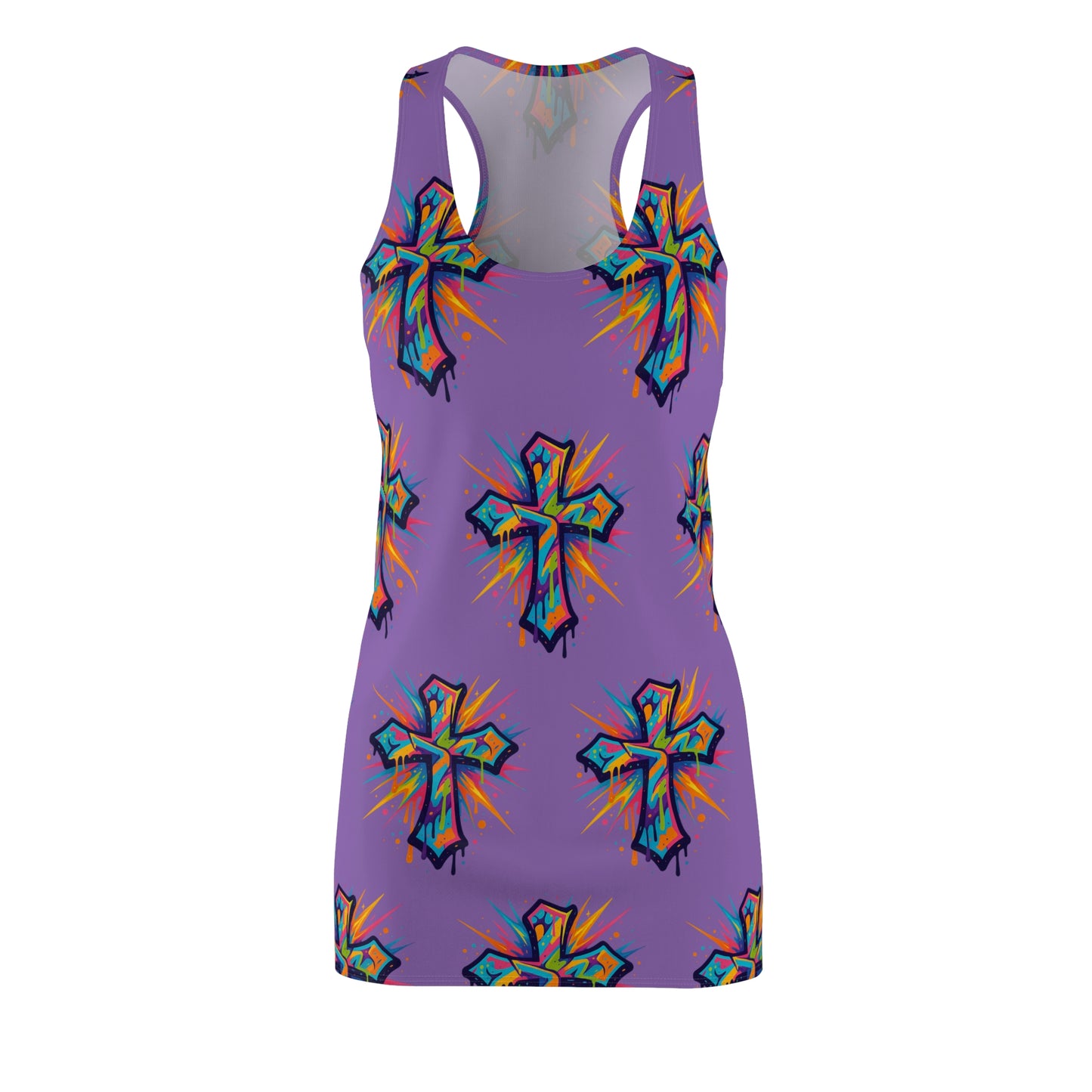 Colorful Abstract Cross Racerback Dress | Trendy Summer Fashion, Christian Wear