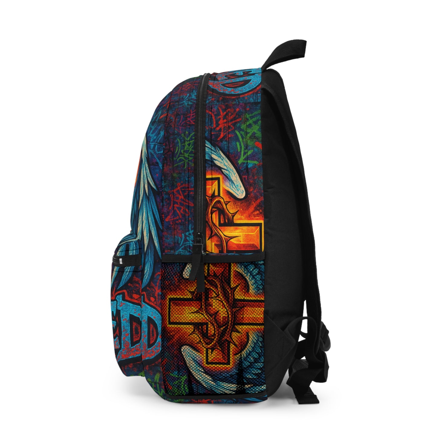 Winged Cross Redeemed Graffiti Backpack