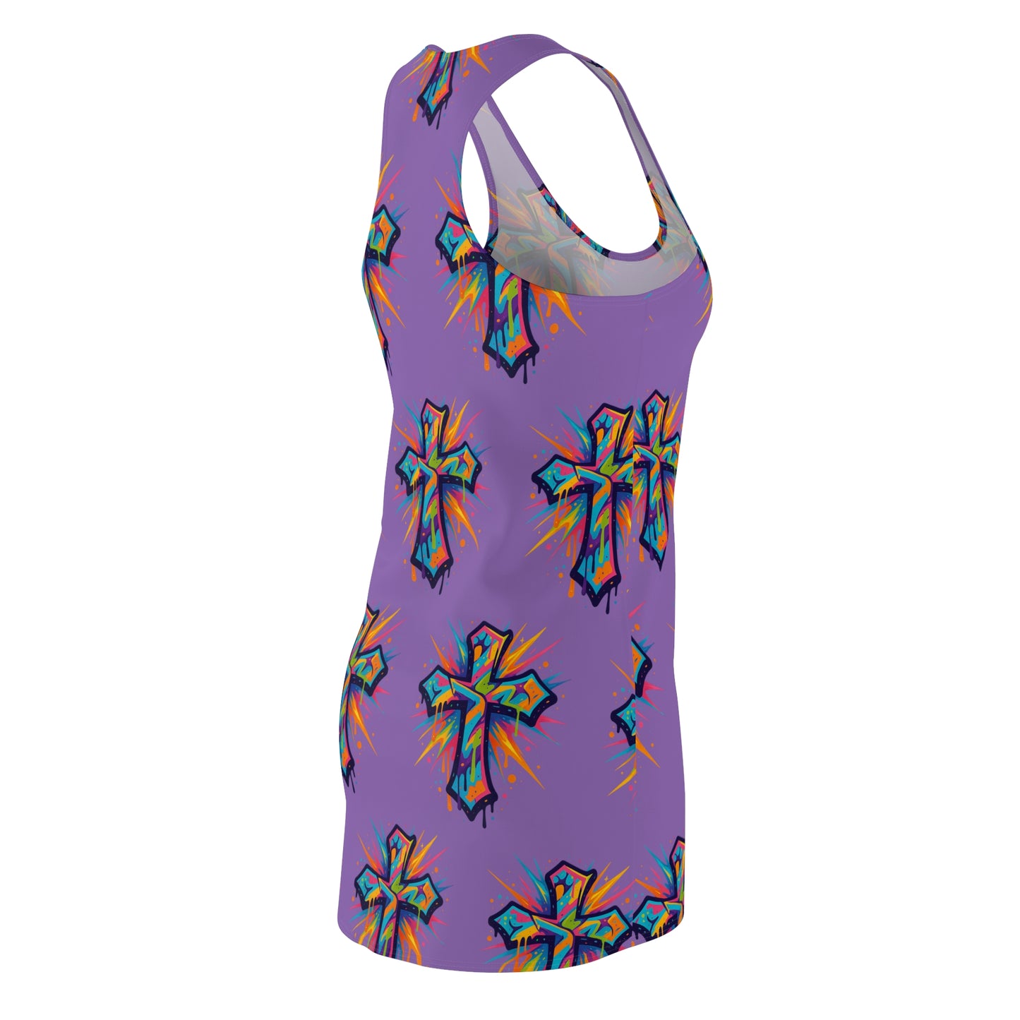 Colorful Abstract Cross Racerback Dress | Trendy Summer Fashion, Christian Wear