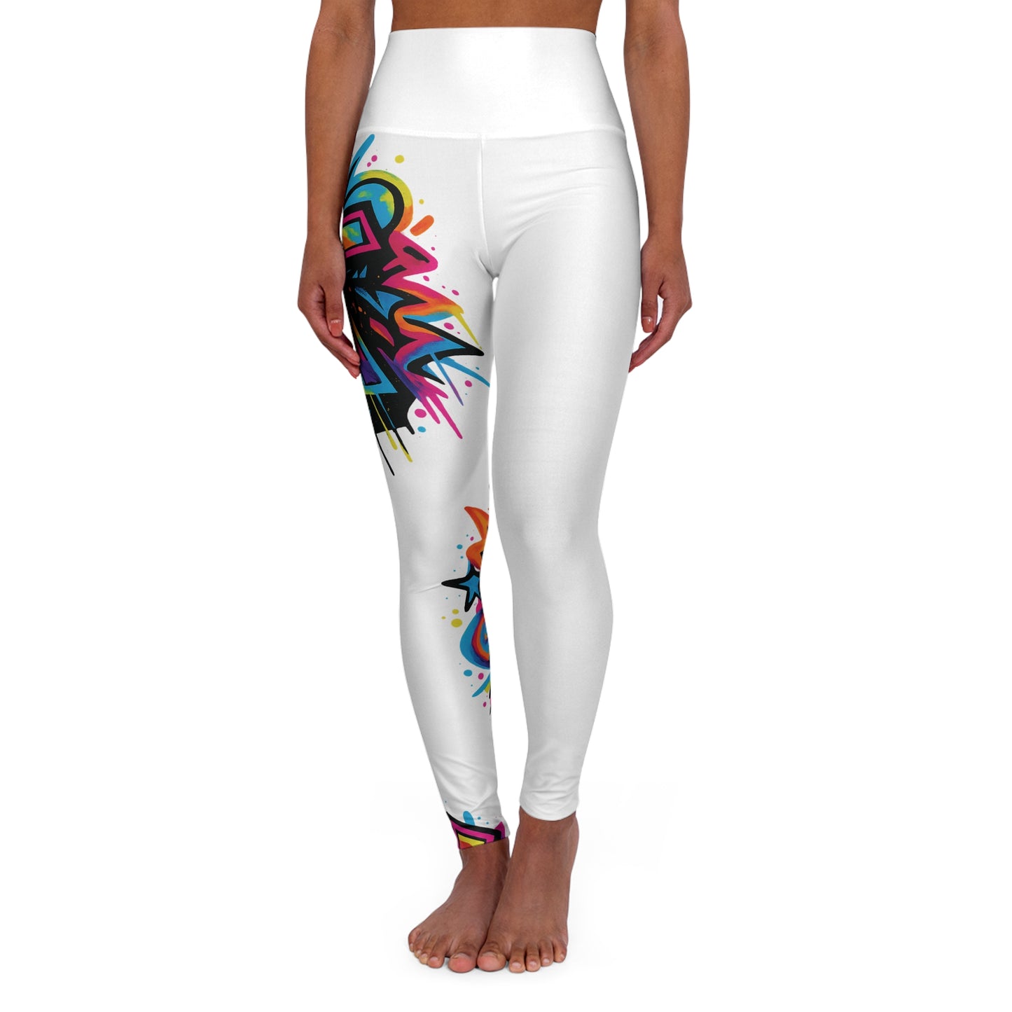 Graffiti Cross High Waisted Yoga Leggings (AOP)