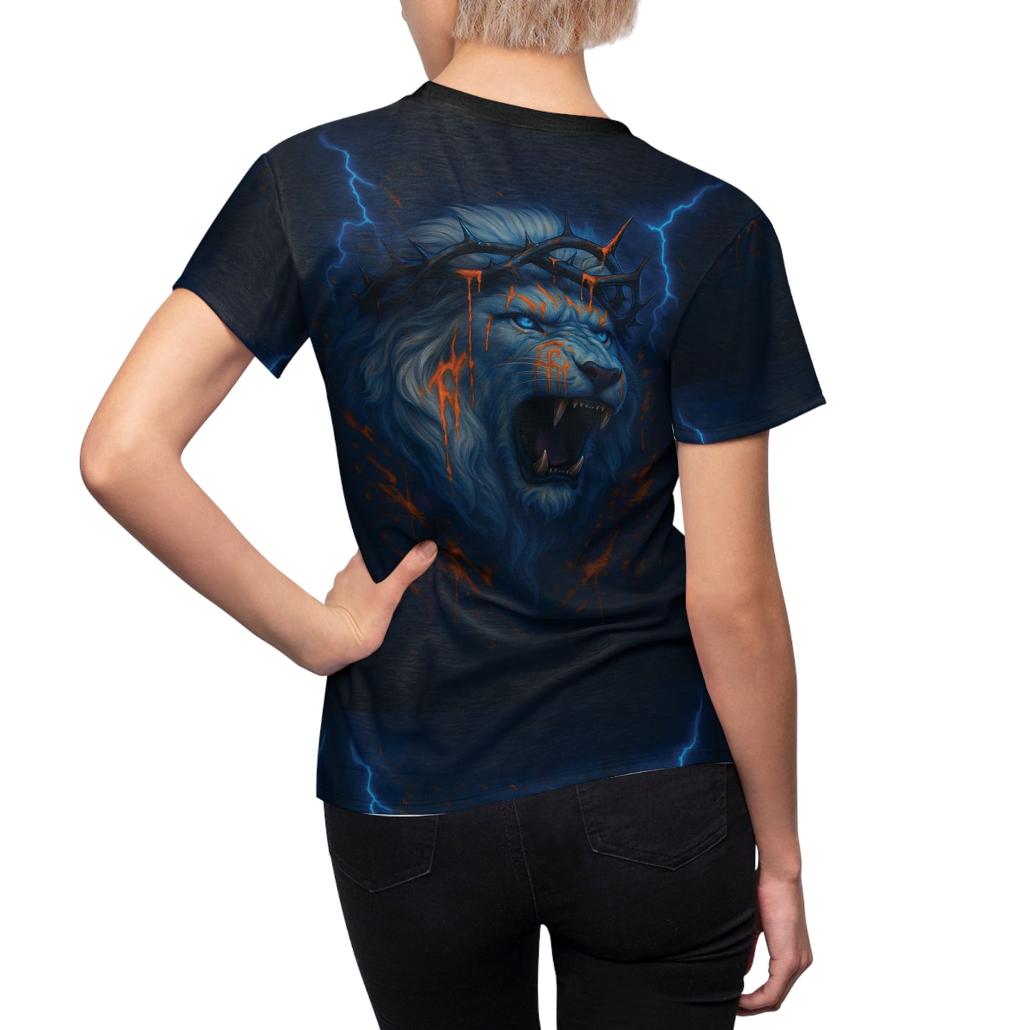 Graffiti Lion of Judah-Women's Polyester Tee (AOP)
