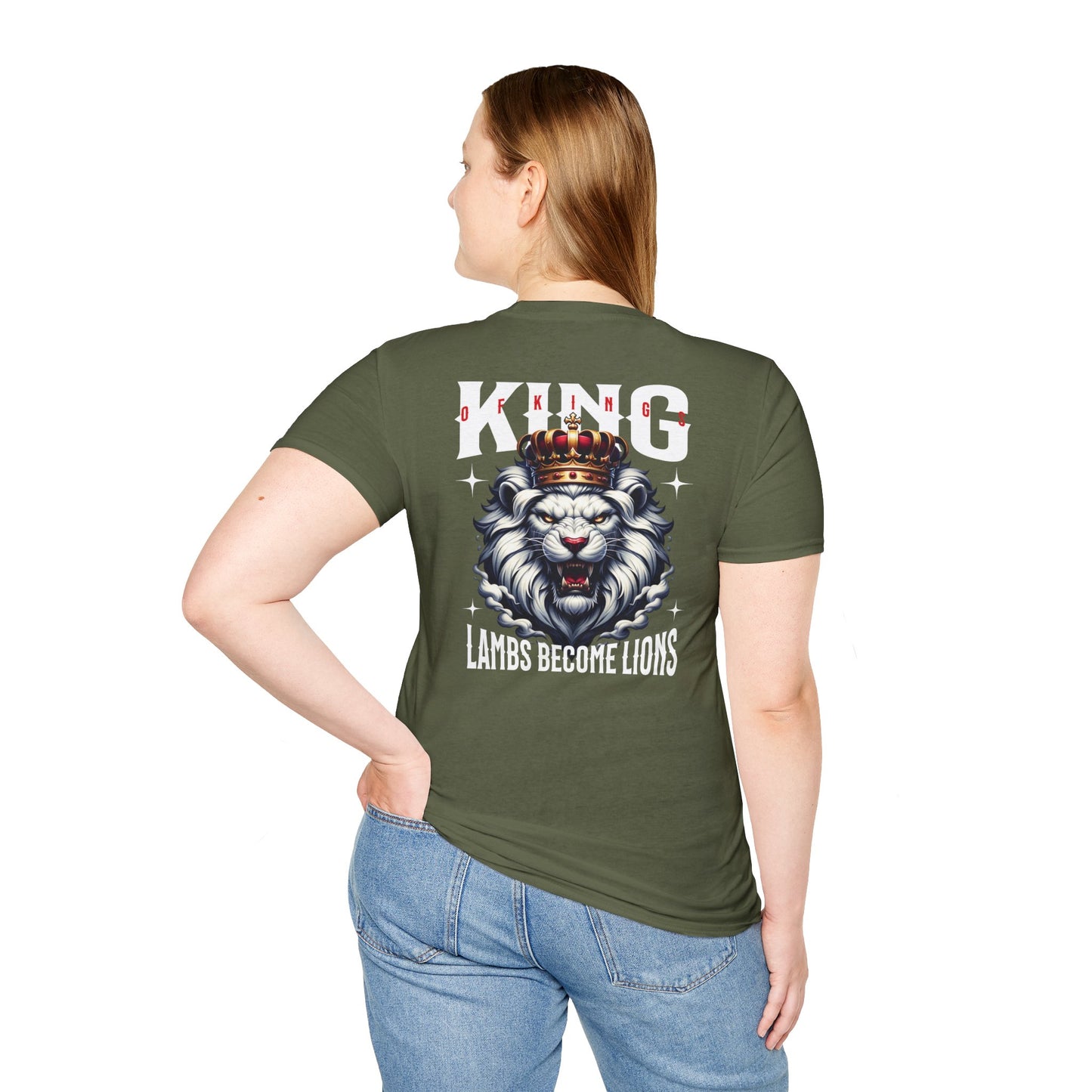Majestic King T-Shirt | Unisex Graphic Tee for Warriors, Gifts for Dads, Birthdays, Strong Men’s Fashion, Lion Design