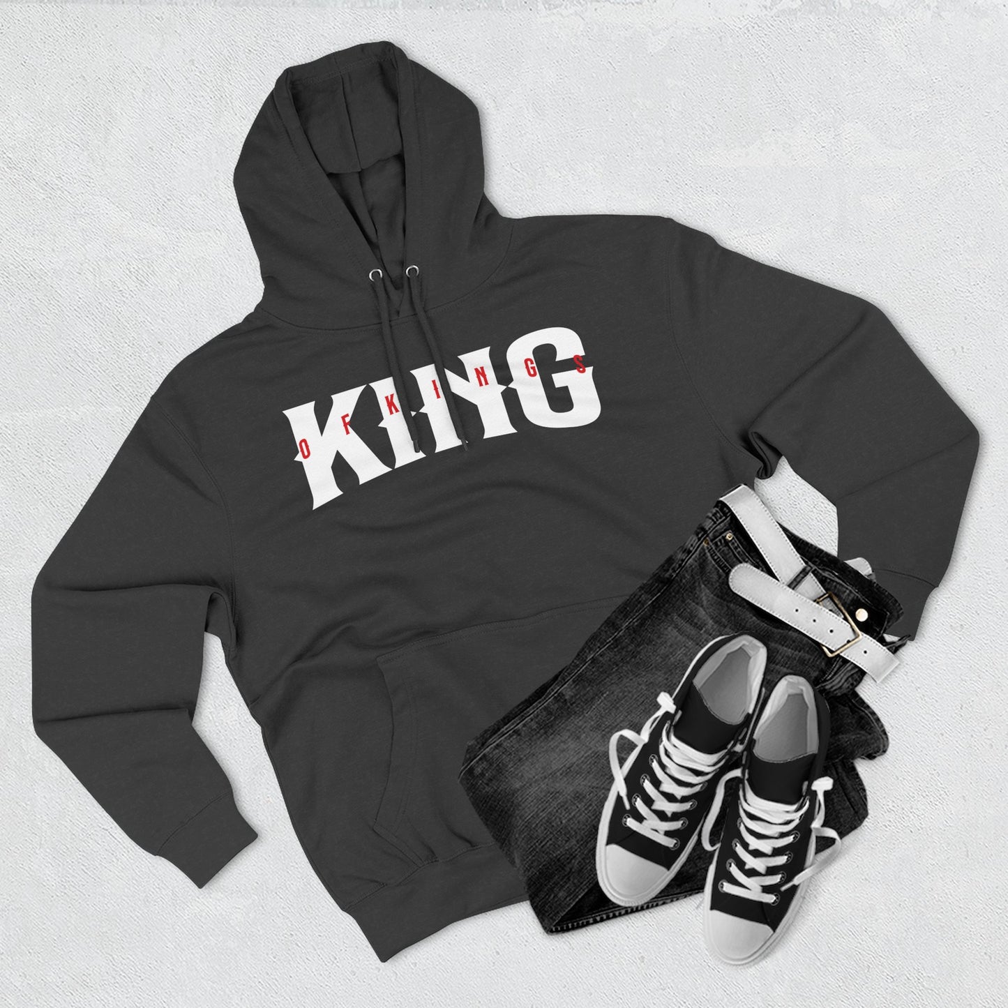King of Kings Fleece Hoodie | Perfect for Casual Wear, Gift for Him, Motivational Apparel, Unique Streetwear, Birthday Gift