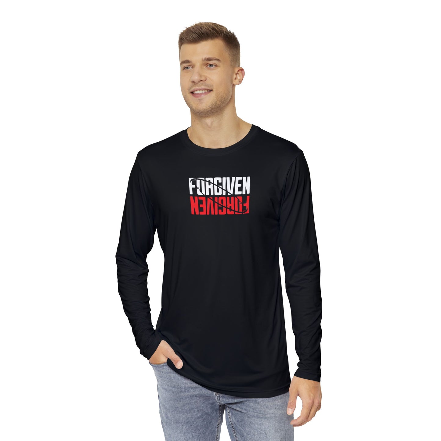 Forgiven- Long Sleeve Polyester Tee(AOP)