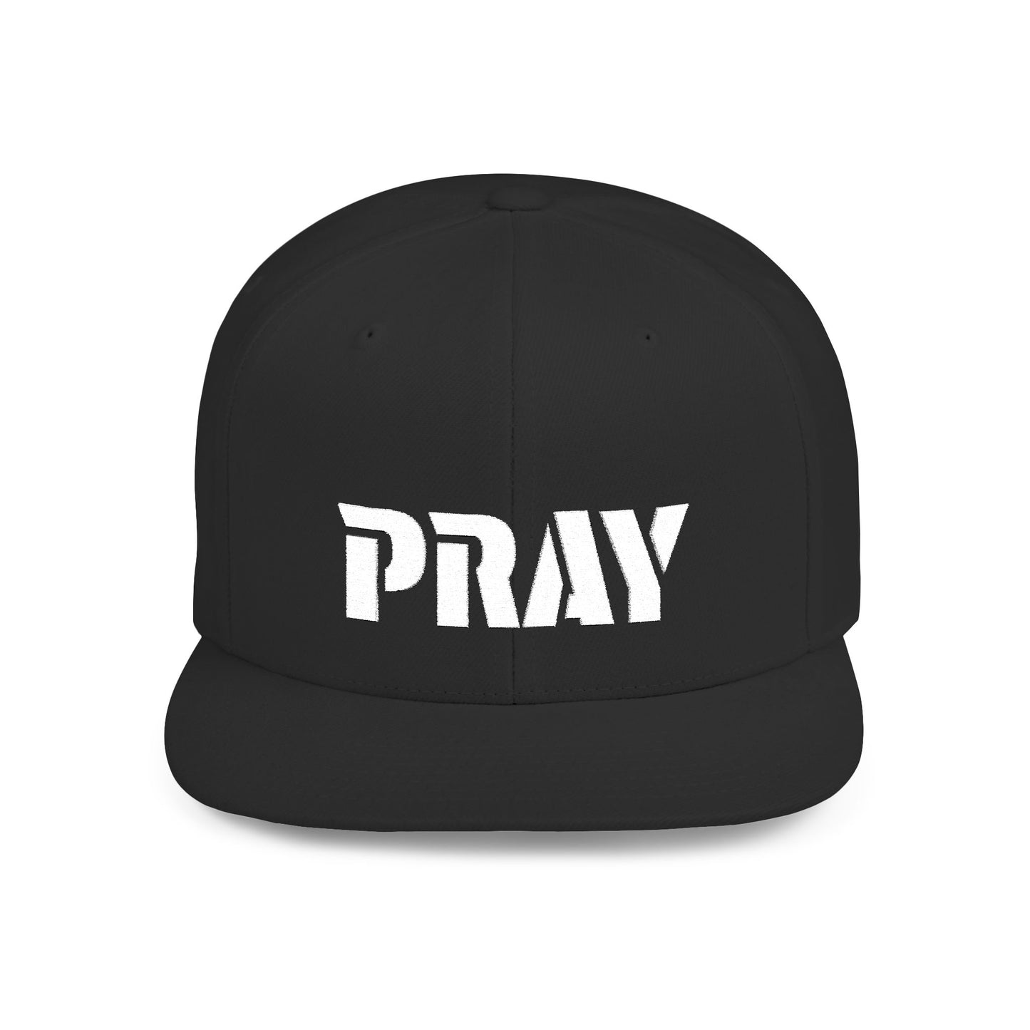 Inspirational Flat Bill Snapback Hat, Pray Adjustable Cap, Motivational Headwear, Faith-Based Gift, Casual Style Accessory