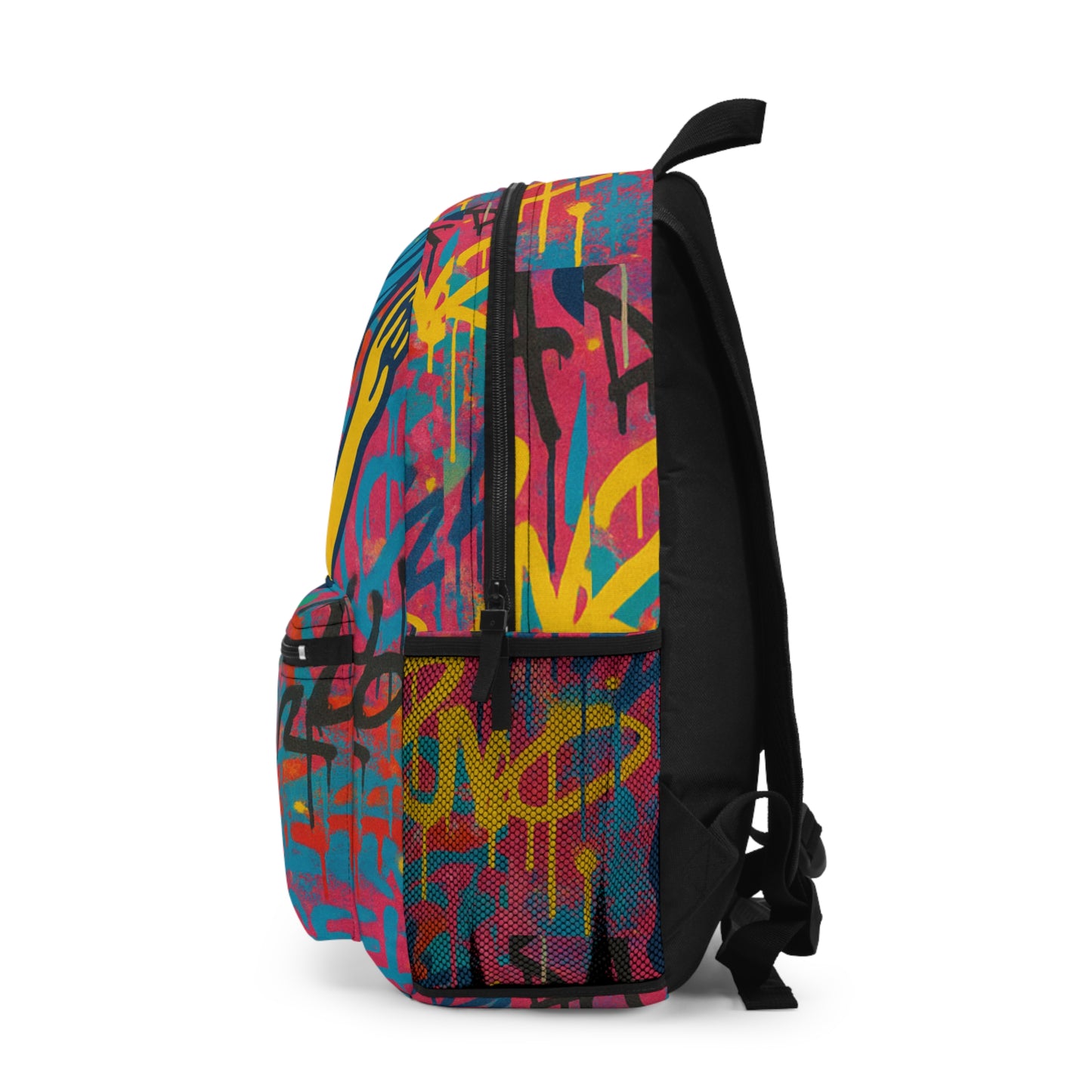 Vibrant Graffiti Angel Backpack, Colorful School Bag, Stylish Travel Pack, Trendy Youth Backpack, Unique Art Rucksack