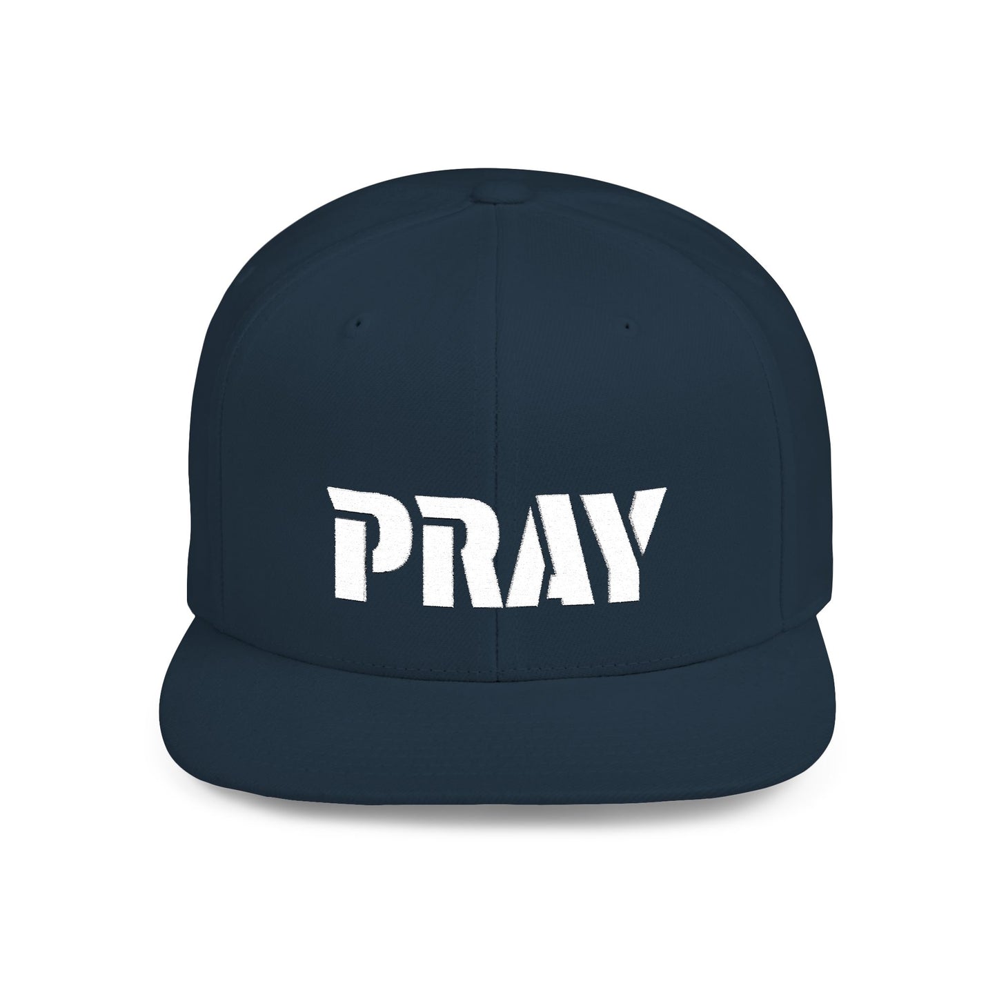 Inspirational Flat Bill Snapback Hat, Pray Adjustable Cap, Motivational Headwear, Faith-Based Gift, Casual Style Accessory