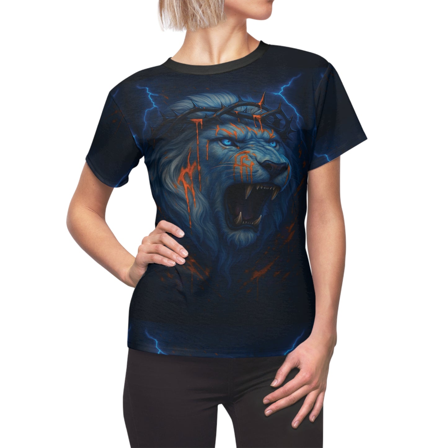 Graffiti Lion of Judah-Women's Polyester Tee (AOP)