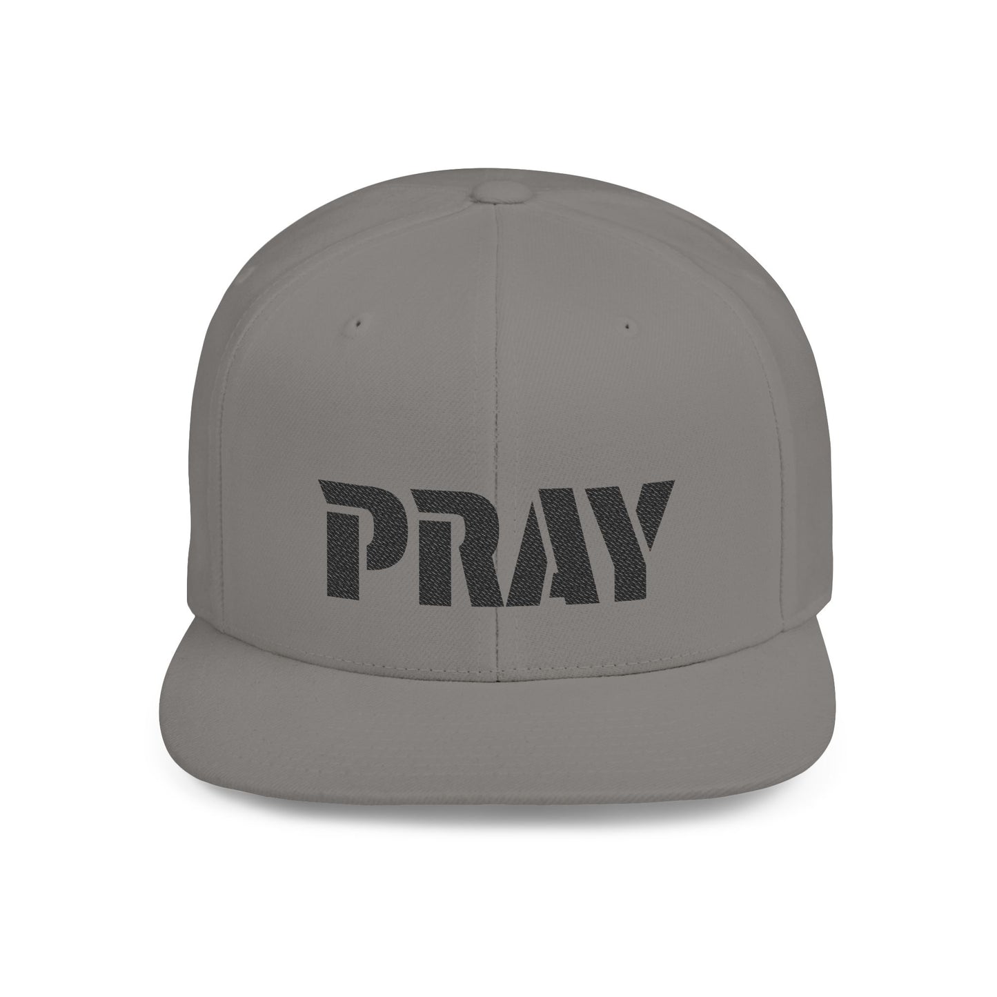 Inspirational Flat Bill Snapback Hat, Pray Adjustable Cap, Motivational Headwear, Faith-Based Gift, Casual Style Accessory