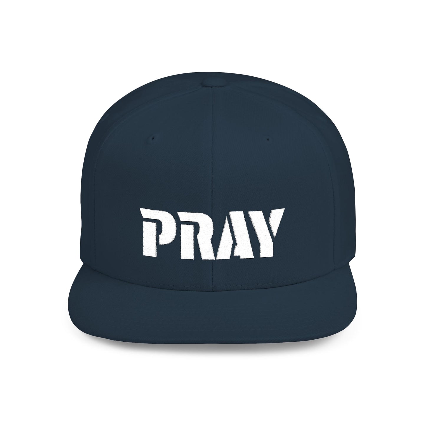 Inspirational Flat Bill Snapback Hat, Pray Adjustable Cap, Motivational Headwear, Faith-Based Gift, Casual Style Accessory