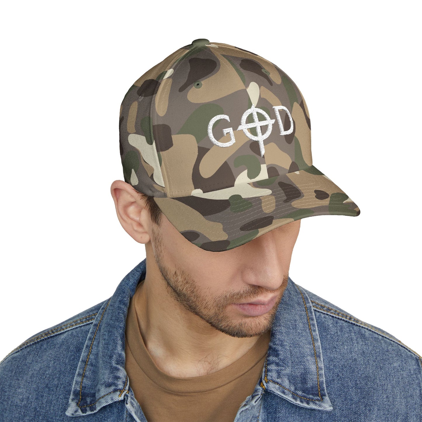 Embroidered Closed-Back Cap with 'GOD' Design, Stylish Hat, Perfect Gift, Daily Wear, Unique Accessory, Faith-Inspired Fashion
