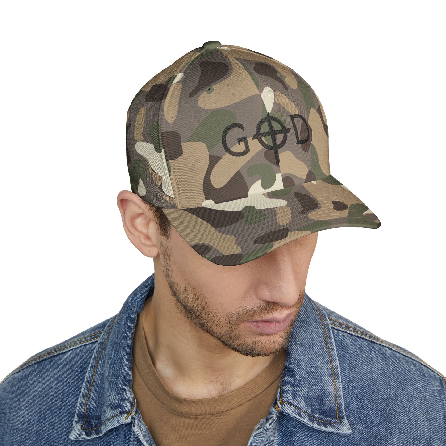 Embroidered Closed-Back Cap with 'GOD' Design, Stylish Hat, Perfect Gift, Daily Wear, Unique Accessory, Faith-Inspired Fashion