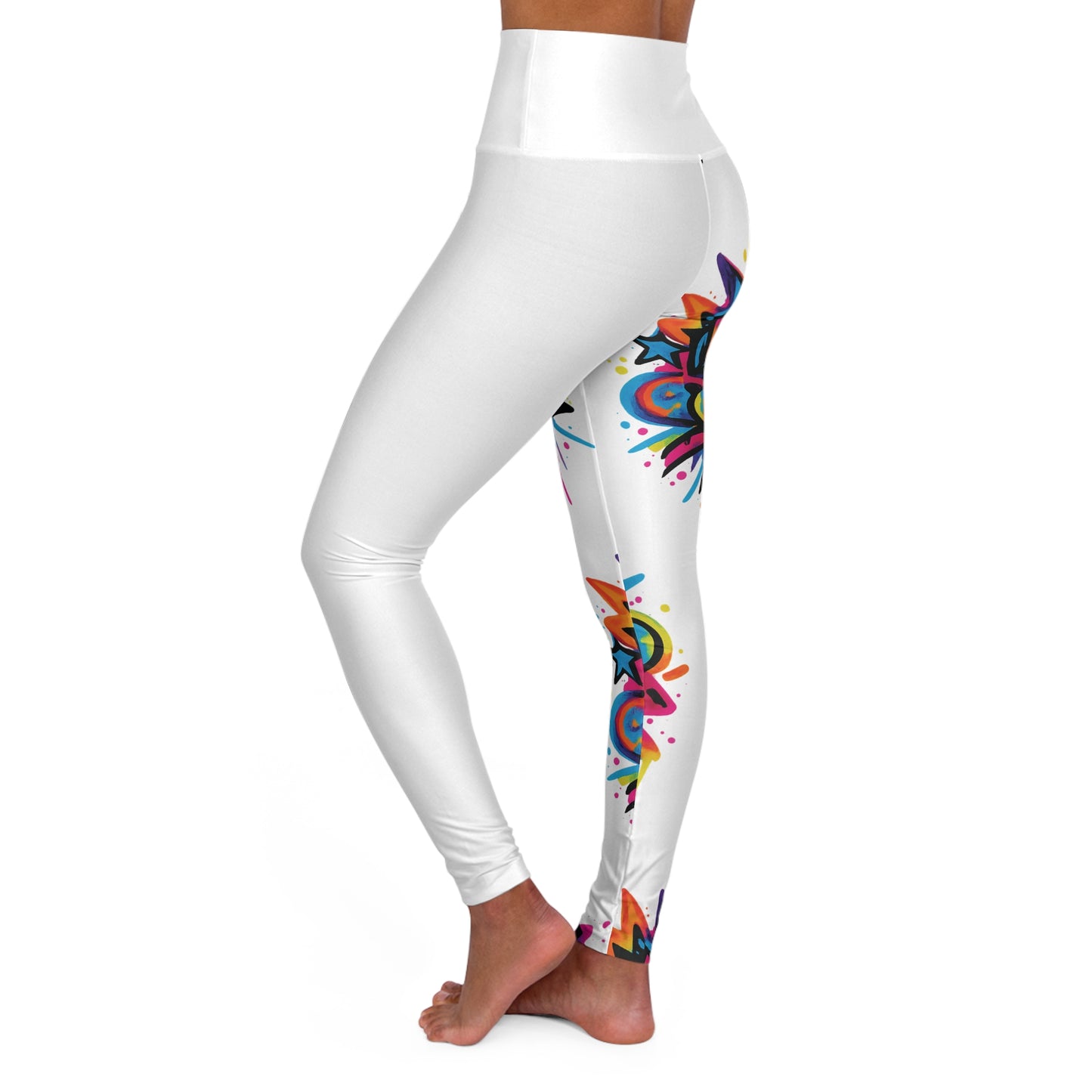 Graffiti Cross High Waisted Yoga Leggings (AOP)