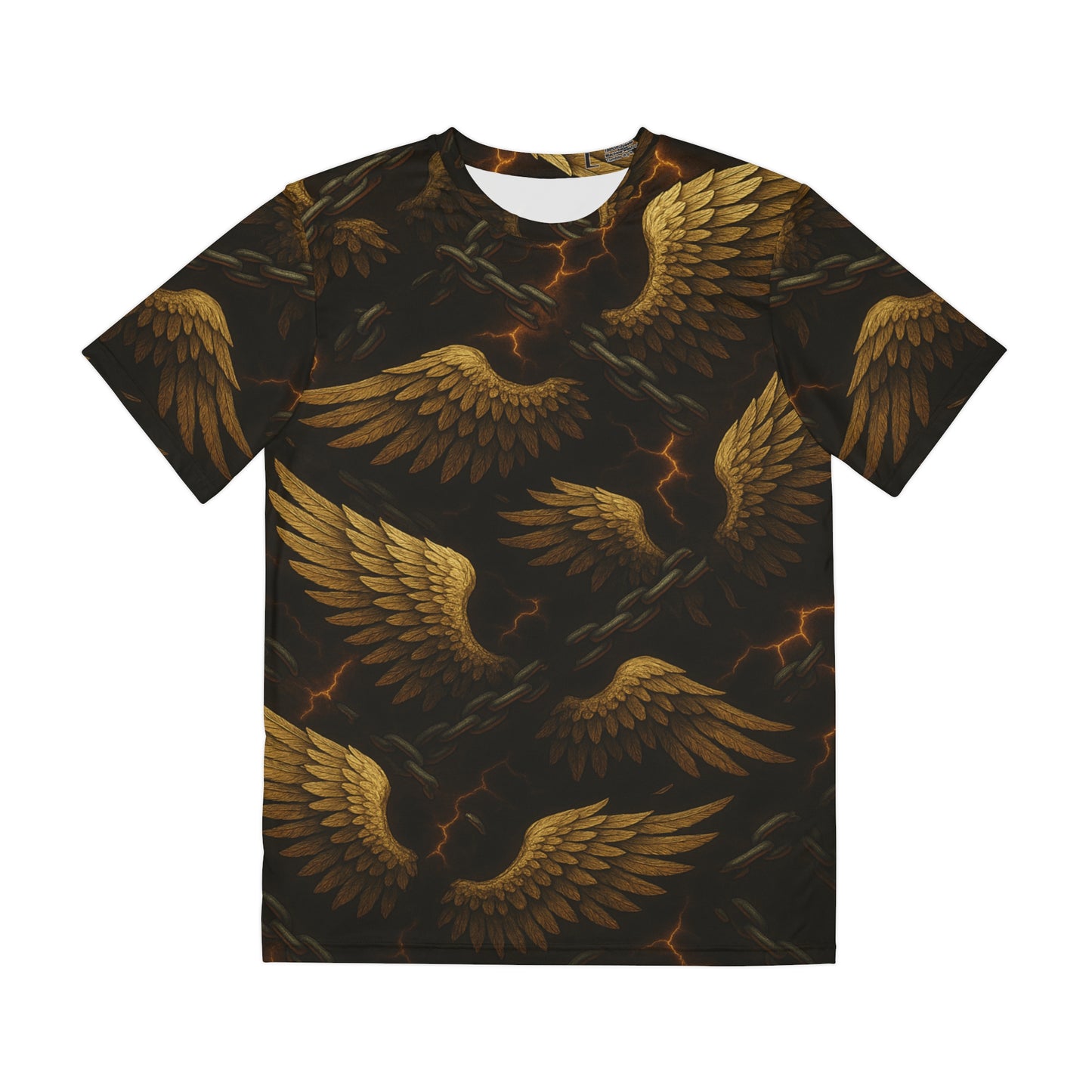 Golden Wings, Chain Breaker Men's Polyester Tee, Unique Graphic Shirt, Gift for Him, Fashion Tee, Everyday Wear, Statement Tee