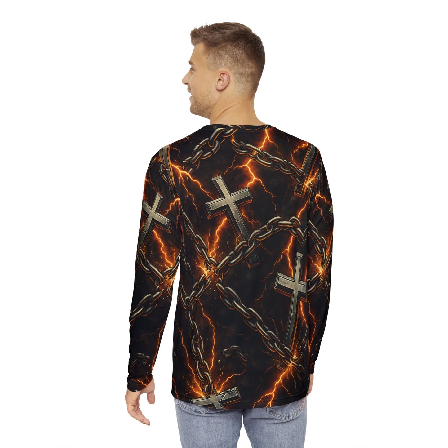 Long Sleeve Shirt Chain Breaker Cross Christian Wear