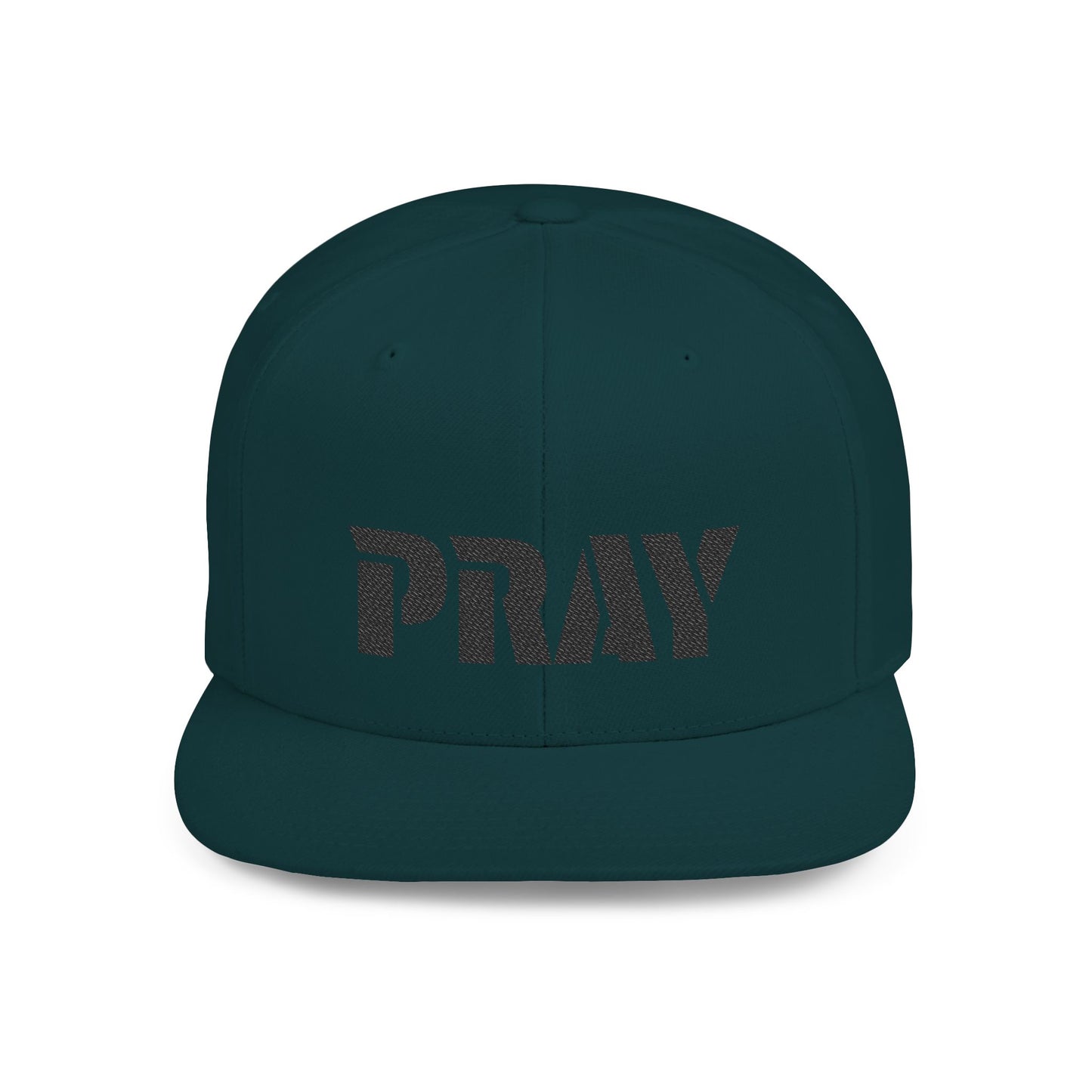 Inspirational Flat Bill Snapback Hat, Pray Adjustable Cap, Motivational Headwear, Faith-Based Gift, Casual Style Accessory