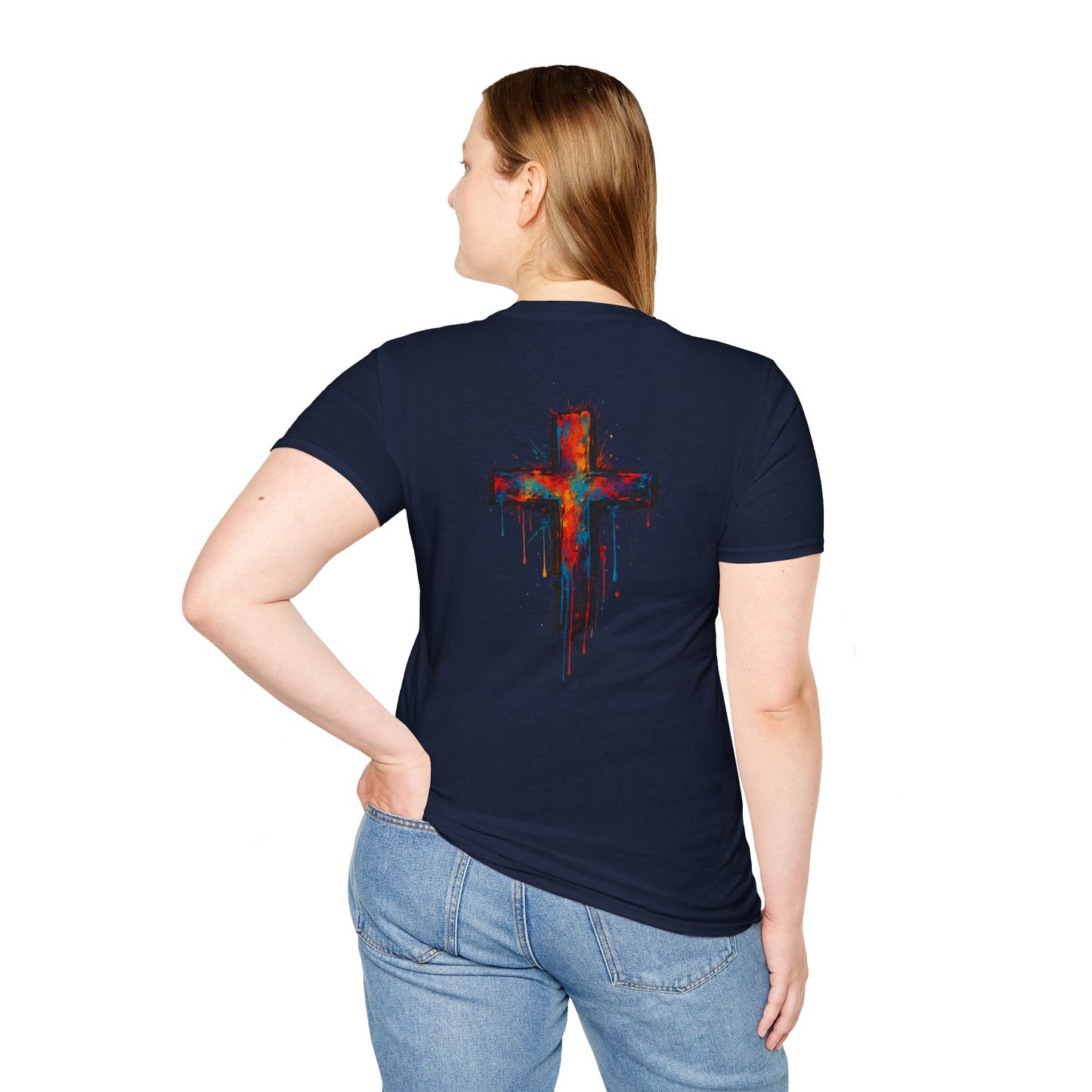 Vibrant Graphic T-Shirt, Unisex Softstyle Tee, Casual Wear, Gift for Him/Her, Faith-Inspired Apparel