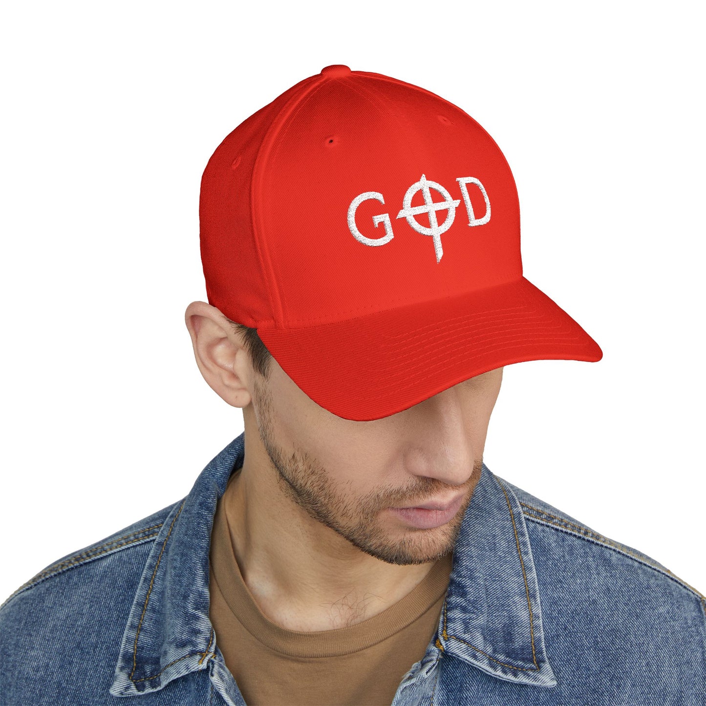 Embroidered Closed-Back Cap with 'GOD' Design, Stylish Hat, Perfect Gift, Daily Wear, Unique Accessory, Faith-Inspired Fashion