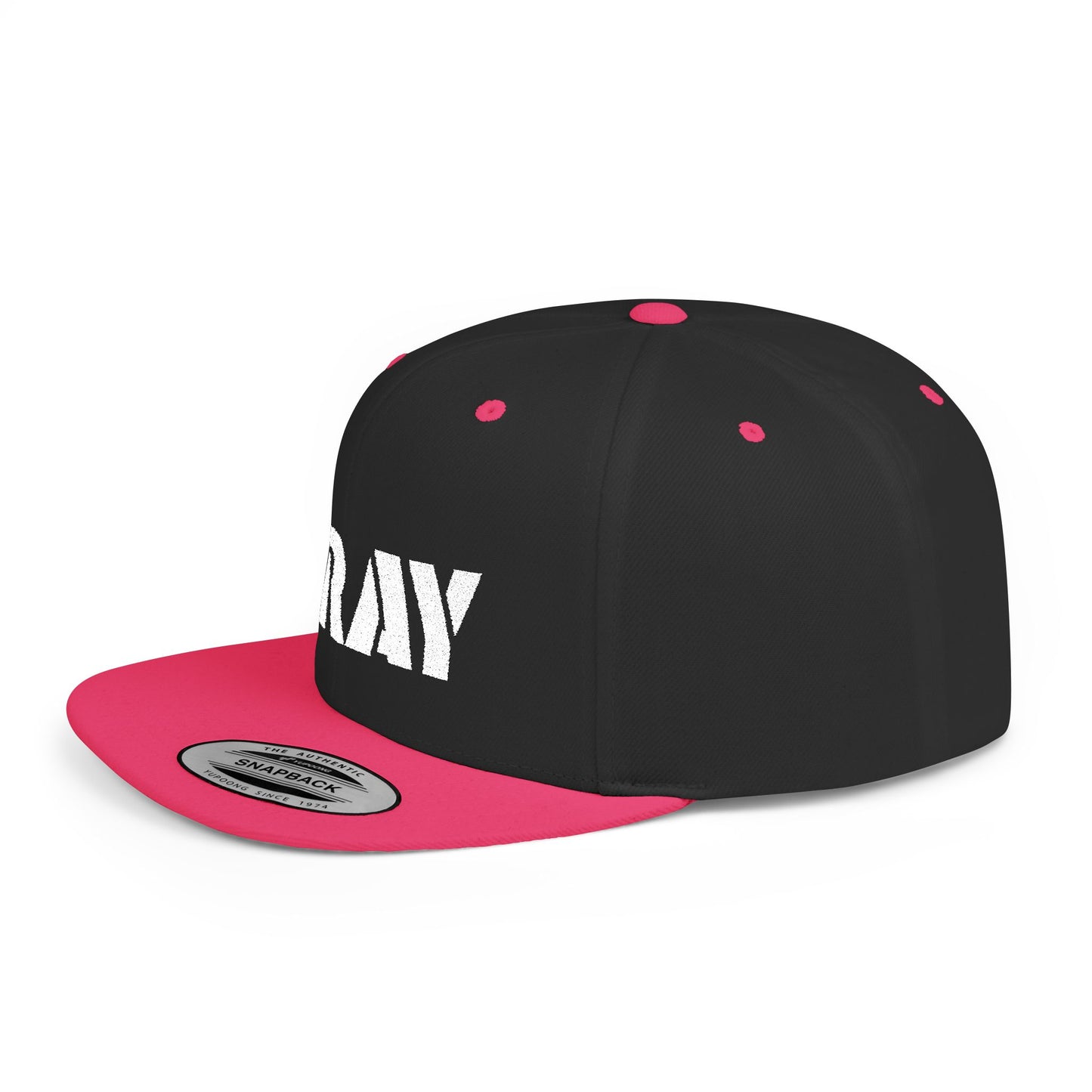 Inspirational Flat Bill Snapback Hat, Pray Adjustable Cap, Motivational Headwear, Faith-Based Gift, Casual Style Accessory