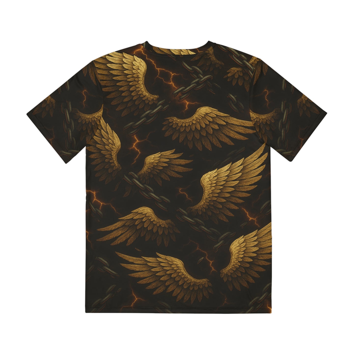 Golden Wings, Chain Breaker Men's Polyester Tee, Unique Graphic Shirt, Gift for Him, Fashion Tee, Everyday Wear, Statement Tee
