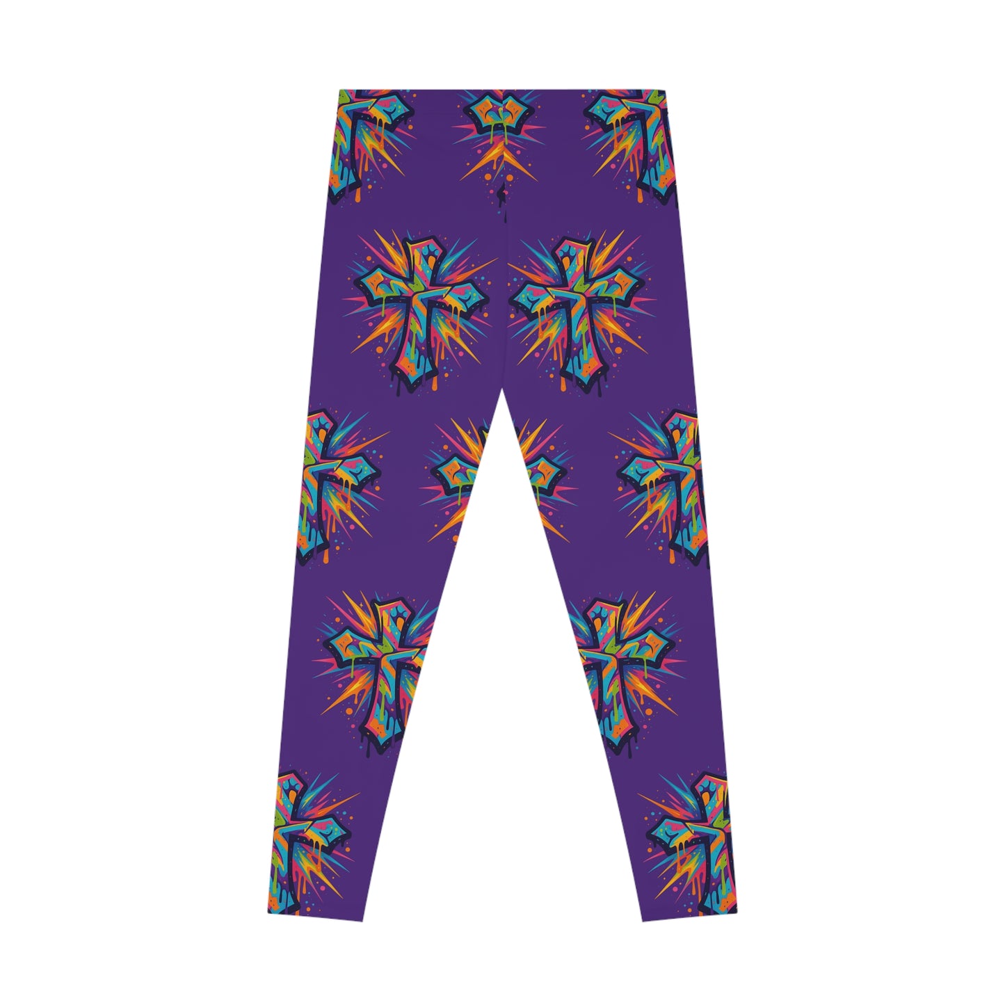 Vibrant Cross Stretchy Leggings, Colorful Yoga Pants, Eye-catching Workout Gear, Festival Fashion, Unique Athleisure Bottoms, Gift for Her