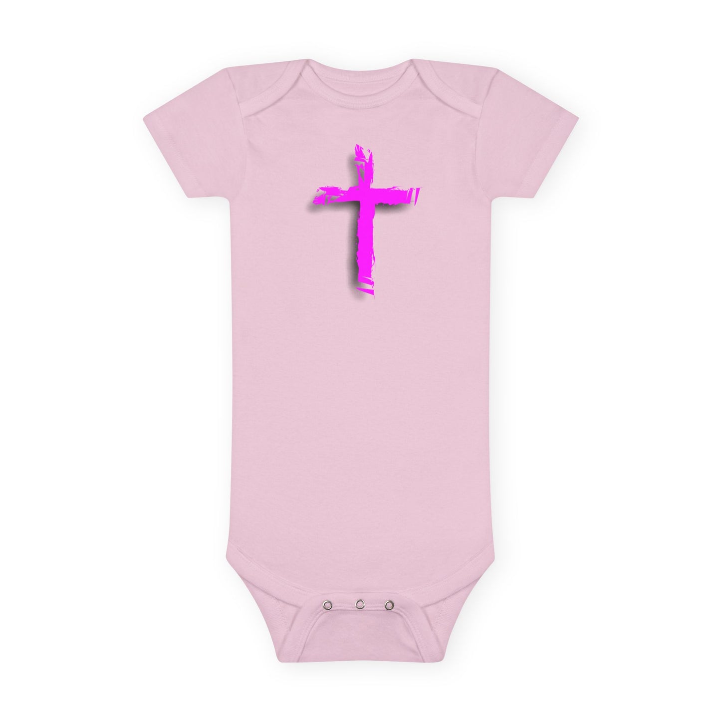 Pink Cross Baby Onesie, Cute Baby Shower Gift, Christening Outfit, Religious Baby Clothes, Newborn Essentials