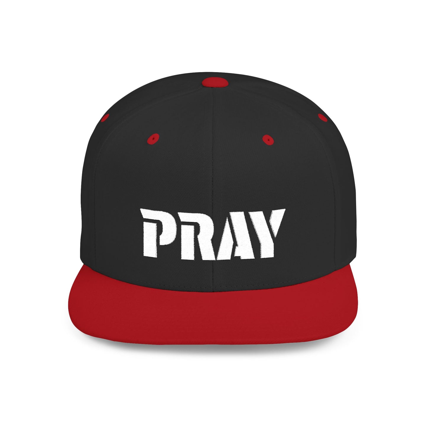 Inspirational Flat Bill Snapback Hat, Pray Adjustable Cap, Motivational Headwear, Faith-Based Gift, Casual Style Accessory