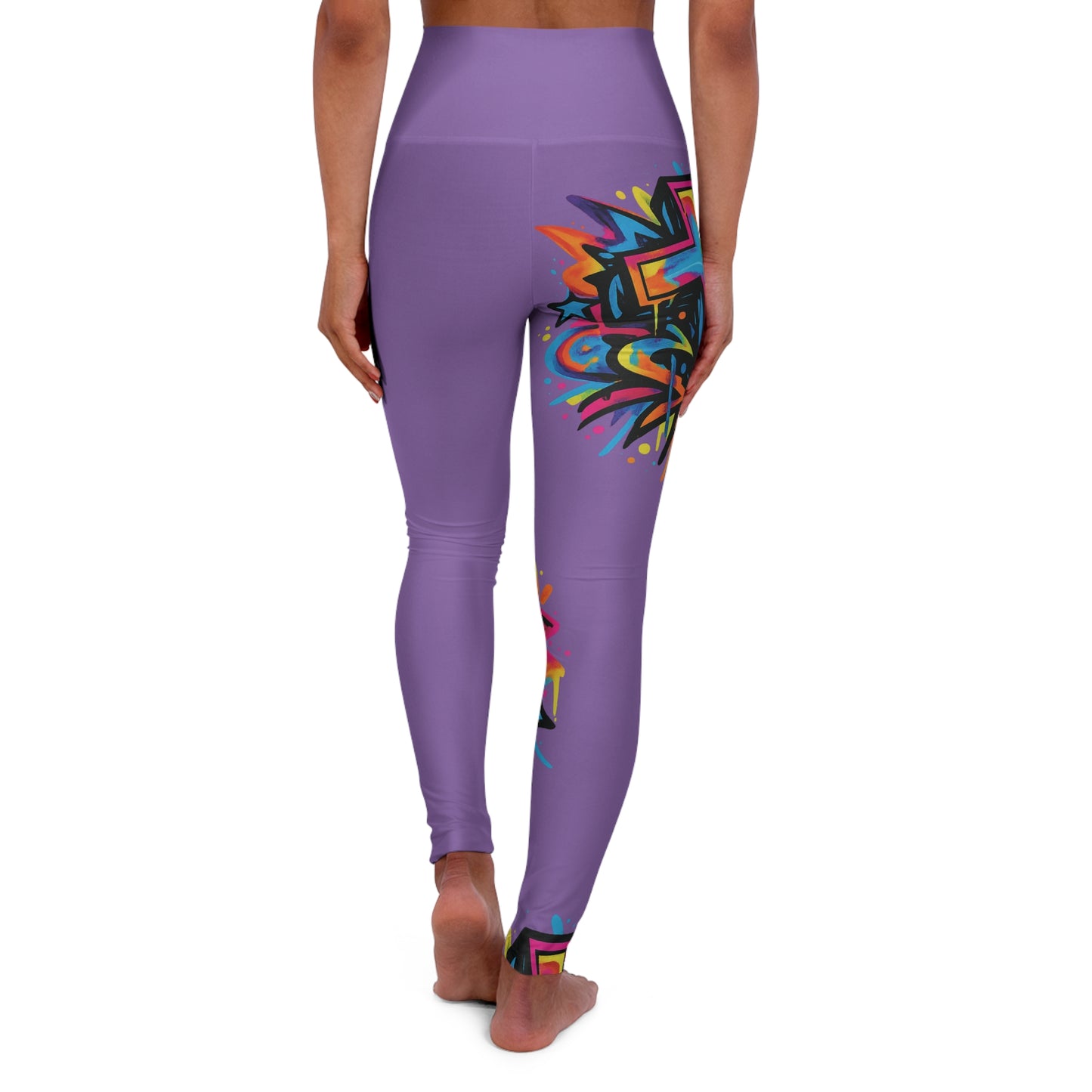 Graffiti Cross High Waisted Yoga Leggings (AOP)