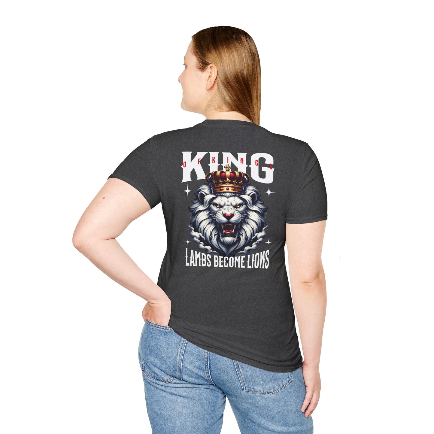 Majestic King T-Shirt | Unisex Graphic Tee for Warriors, Gifts for Dads, Birthdays, Strong Men’s Fashion, Lion Design