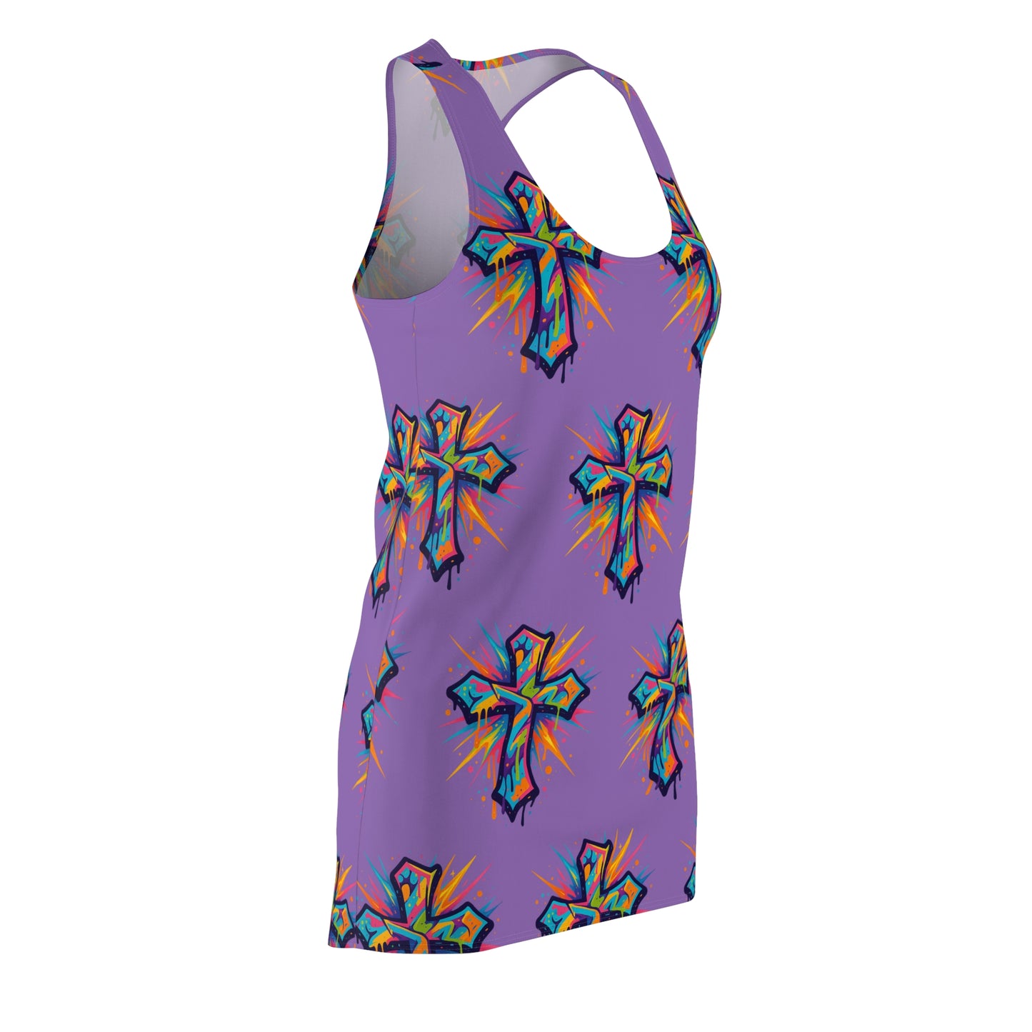 Colorful Abstract Cross Racerback Dress | Trendy Summer Fashion, Christian Wear