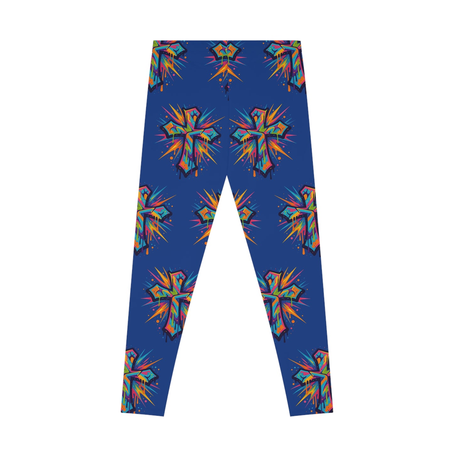 Vibrant Cross Stretchy Leggings, Colorful Yoga Pants, Eye-catching Workout Gear, Festival Fashion, Unique Athleisure Bottoms, Gift for Her