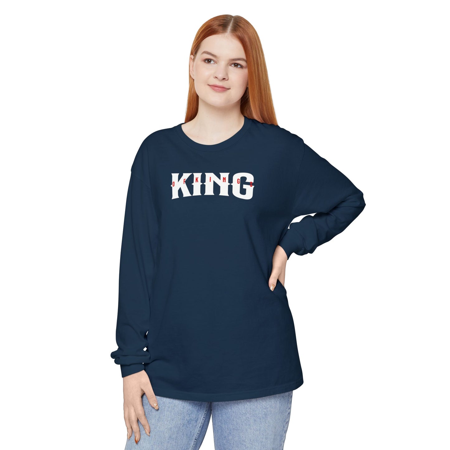 King of Kings Unisex Long Sleeve T-Shirt | Regal Apparel, Gift for Him, Casual Wear, Statement Piece, Birthday Gift