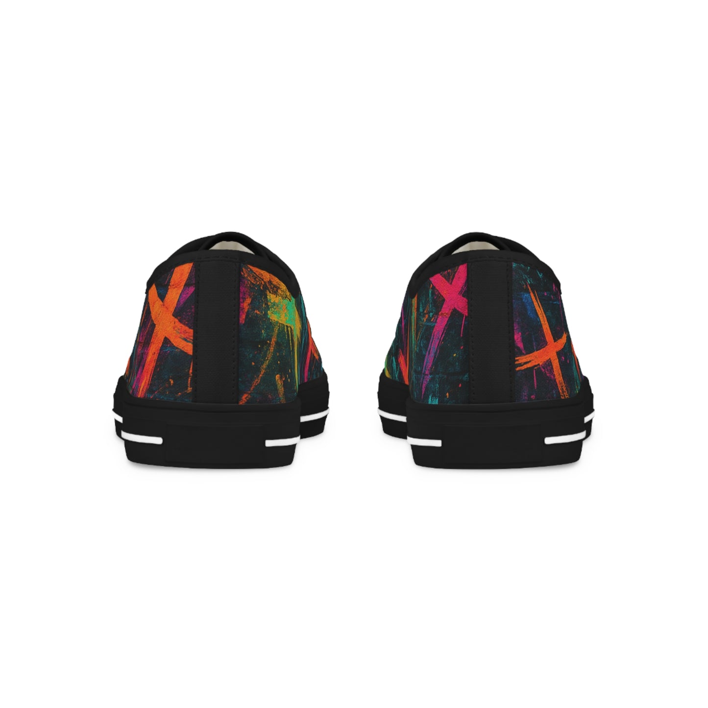 Vibrant Graffiti Cross Art Sneakers for Men, Unique Artistic Low Tops, Casual Footwear, Gift for Art Lovers, Trendy Everyday Shoes