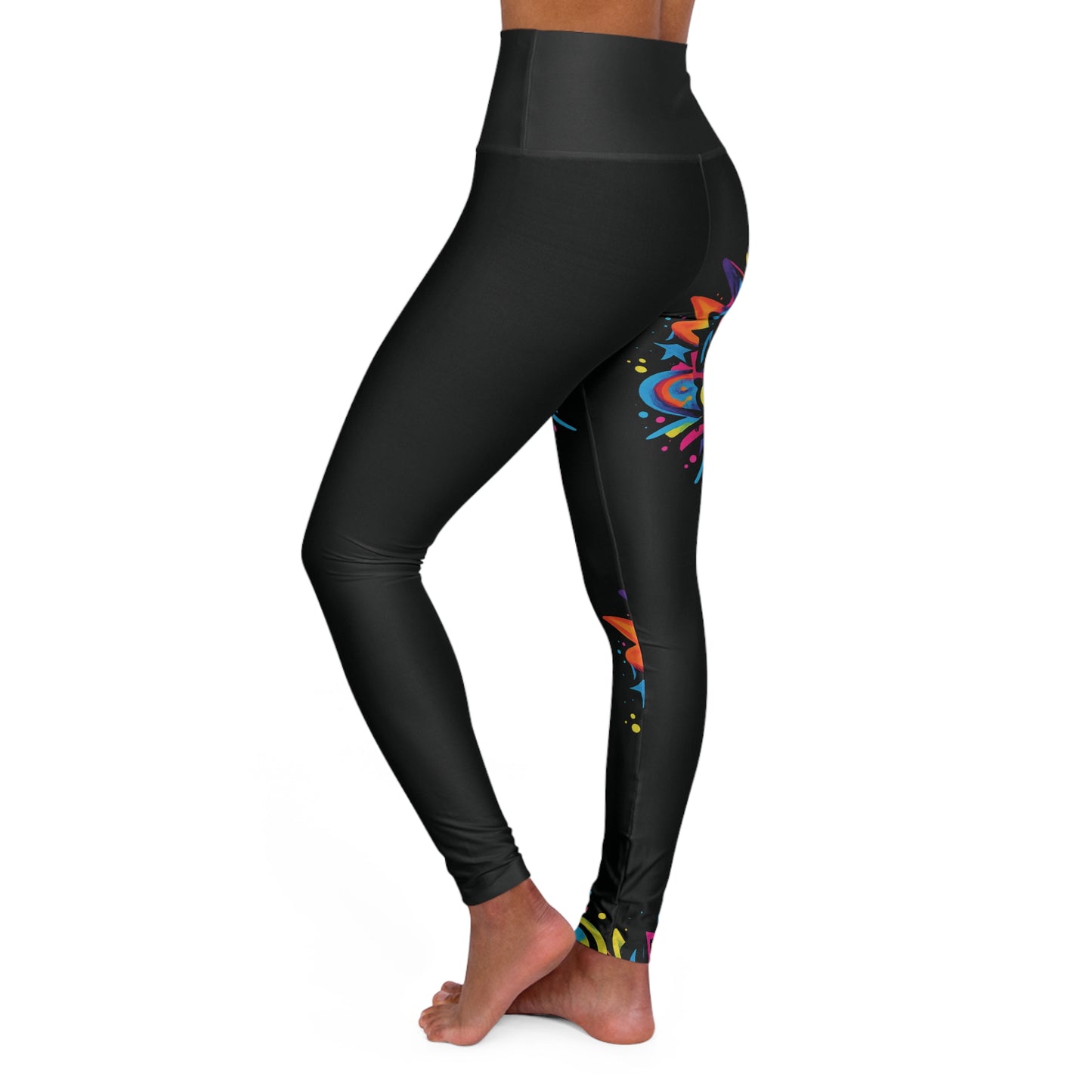 Graffiti Cross High Waisted Yoga Leggings (AOP)