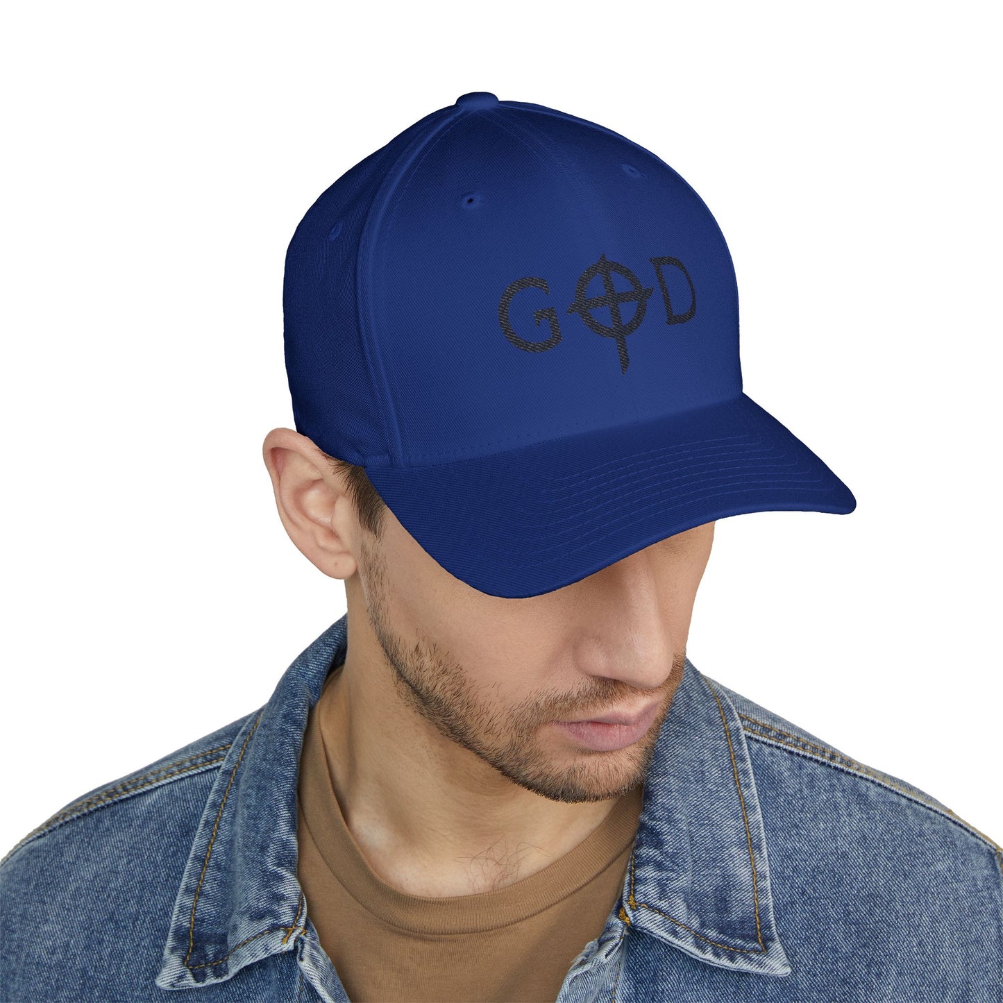 Embroidered Closed-Back Cap with 'GOD' Design, Stylish Hat, Perfect Gift, Daily Wear, Unique Accessory, Faith-Inspired Fashion