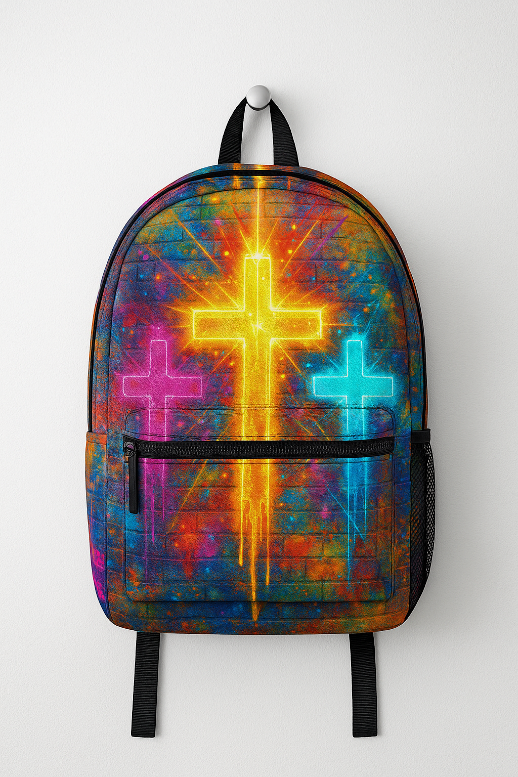 Backpack with Graffiti Calvary Hill Crosses