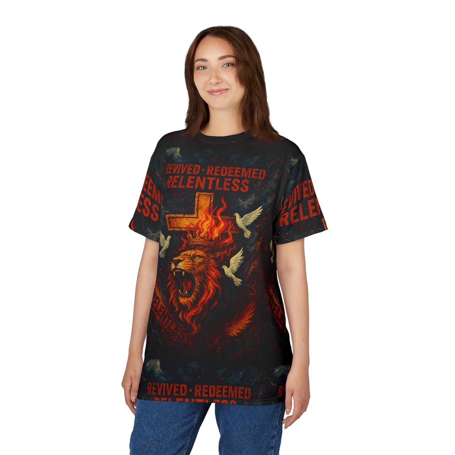 Relentless Lion Faith Tee, Unisex Graphic Shirt, Inspirational Clothing, Religious T-Shirt, Gifts for Believers, Christian Apparel