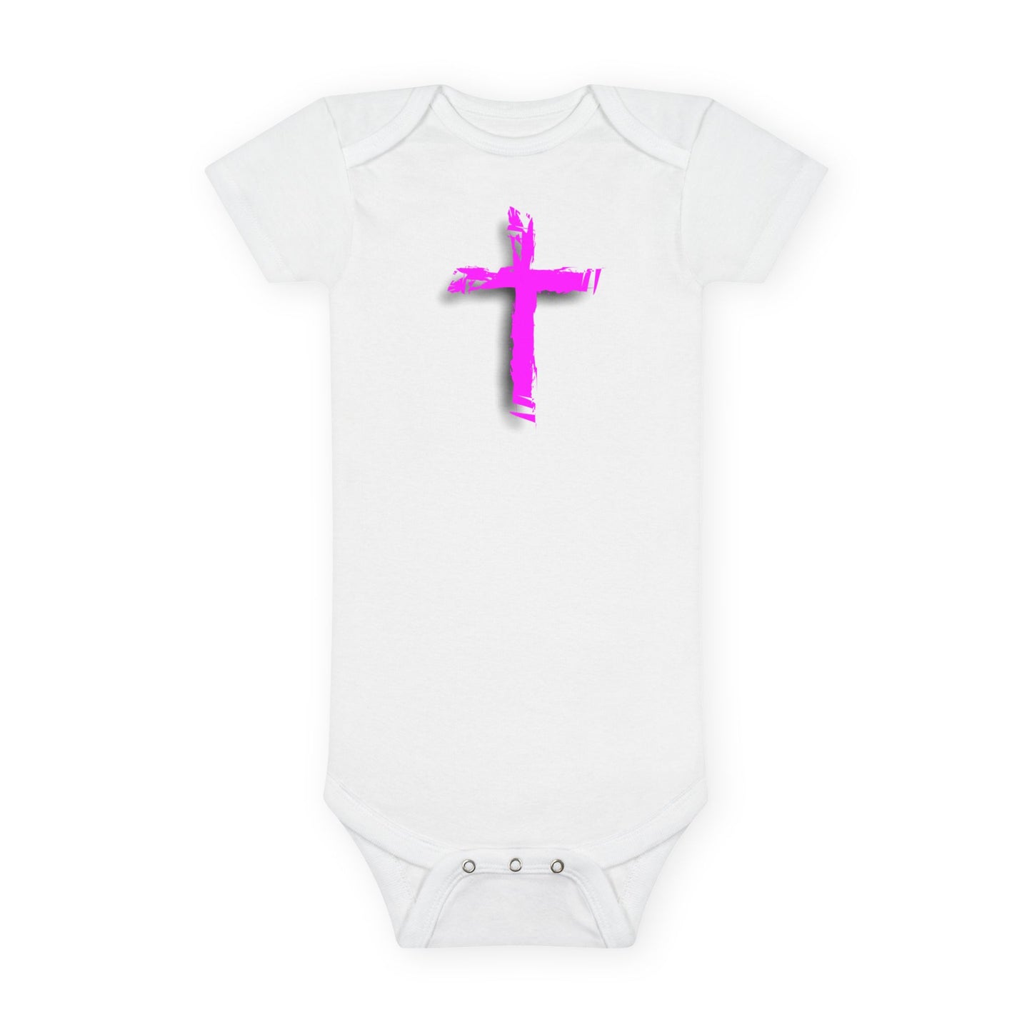 Pink Cross Baby Onesie, Cute Baby Shower Gift, Christening Outfit, Religious Baby Clothes, Newborn Essentials