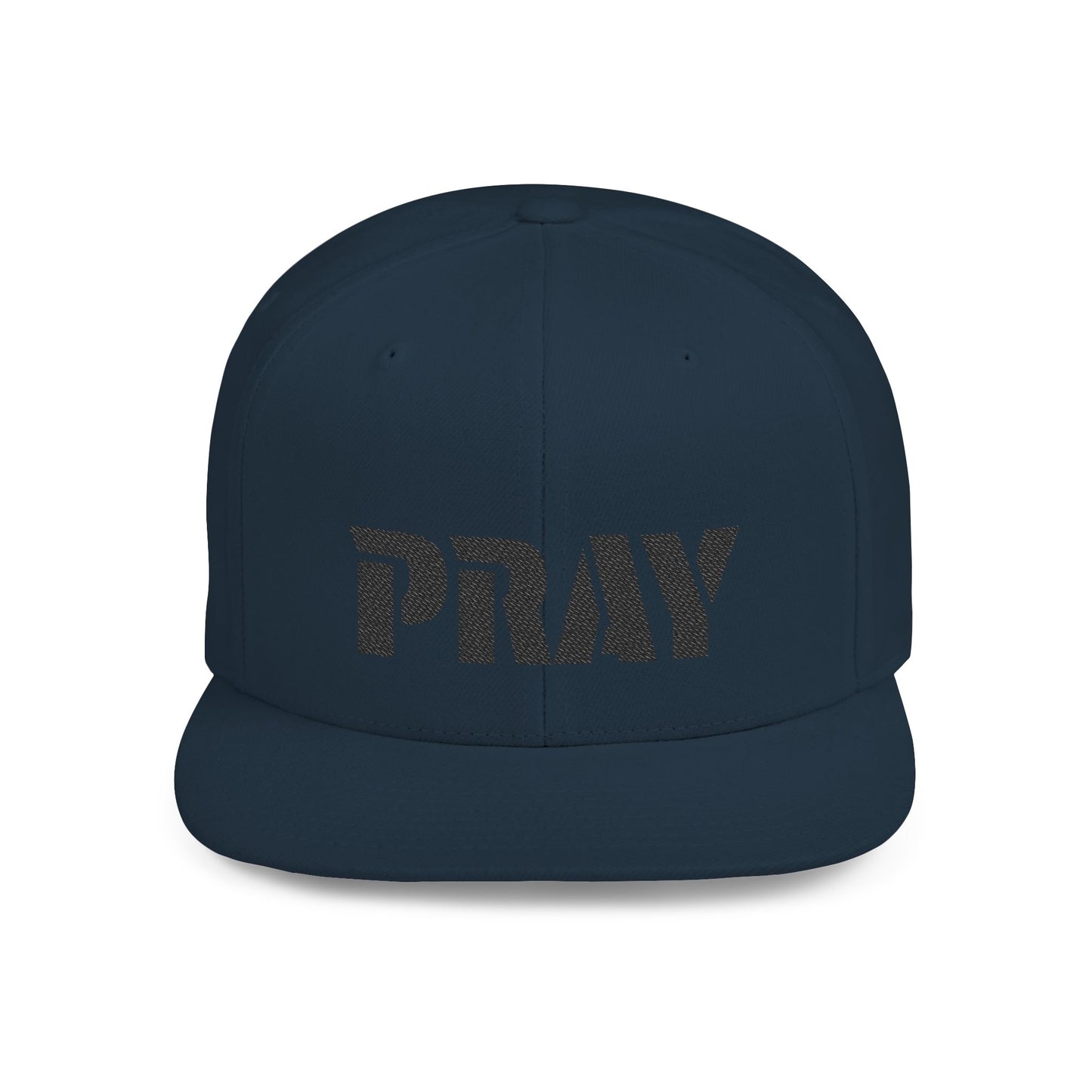 Inspirational Flat Bill Snapback Hat, Pray Adjustable Cap, Motivational Headwear, Faith-Based Gift, Casual Style Accessory
