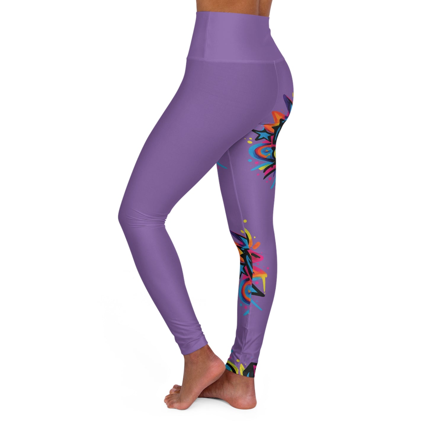 Graffiti Cross High Waisted Yoga Leggings (AOP)