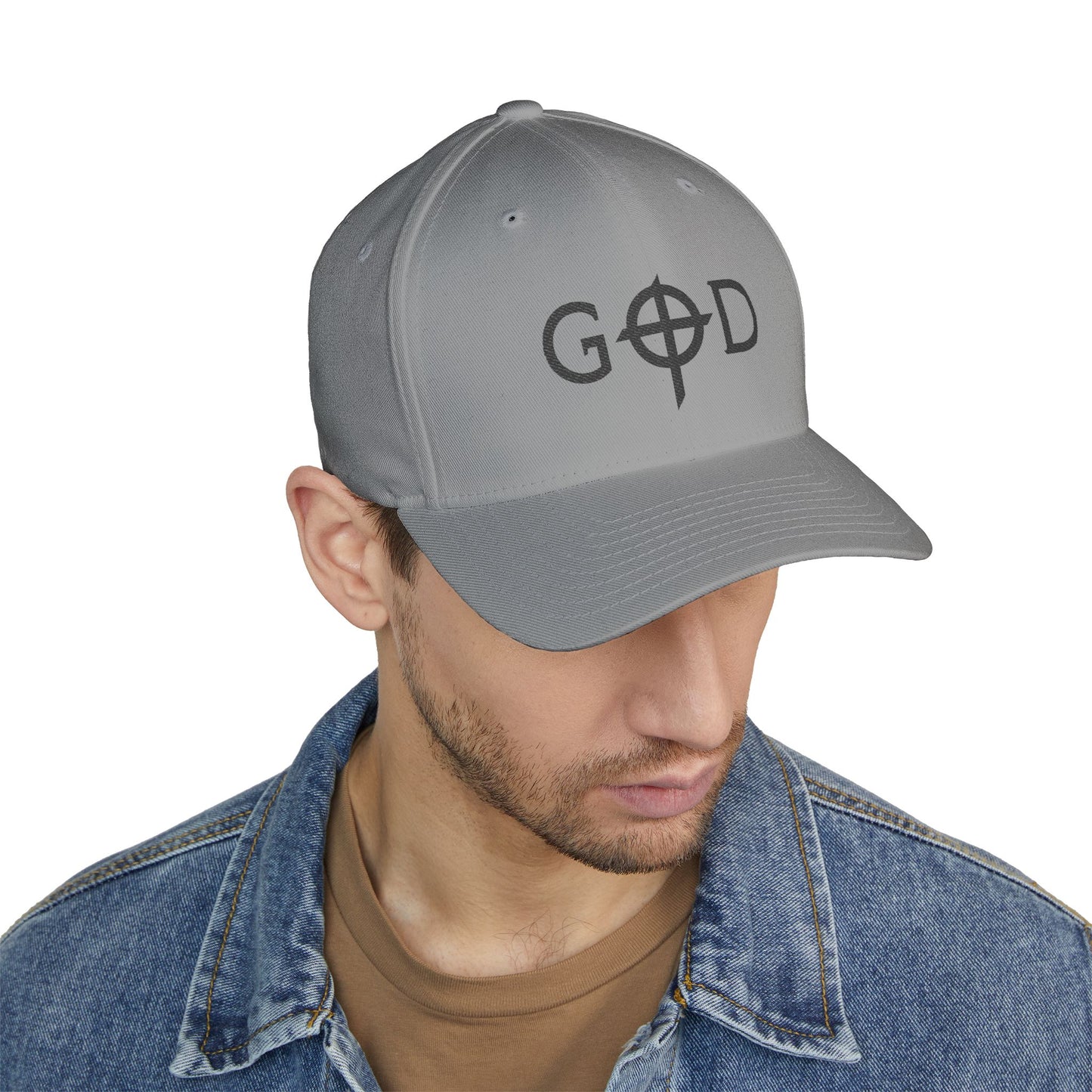 Embroidered Closed-Back Cap with 'GOD' Design, Stylish Hat, Perfect Gift, Daily Wear, Unique Accessory, Faith-Inspired Fashion