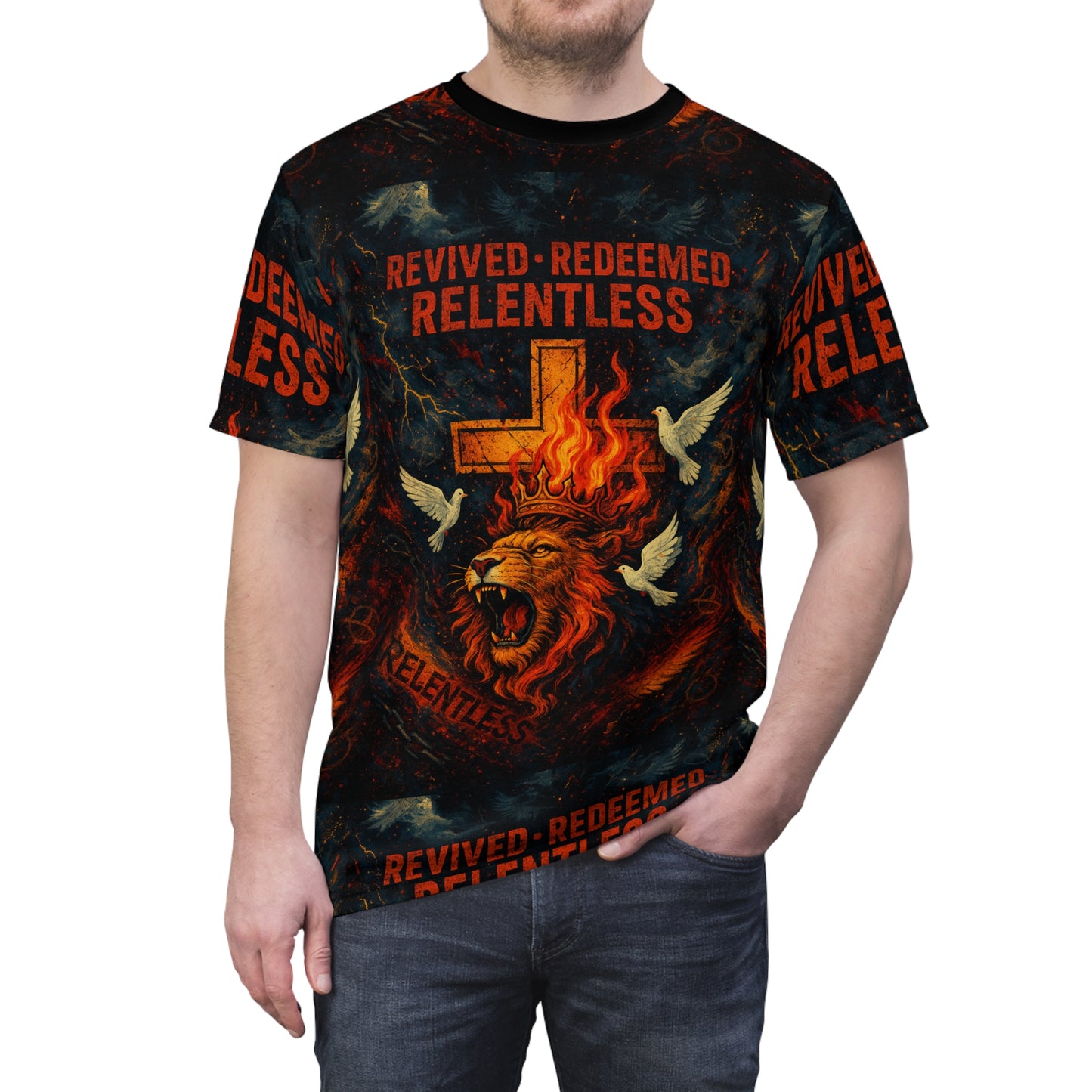 Relentless Lion Faith Tee, Unisex Graphic Shirt, Inspirational Clothing, Religious T-Shirt, Gifts for Believers, Christian Apparel