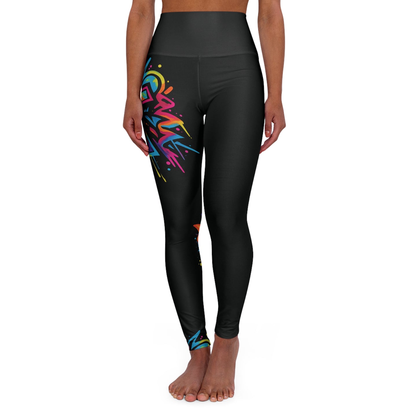 Graffiti Cross High Waisted Yoga Leggings (AOP)
