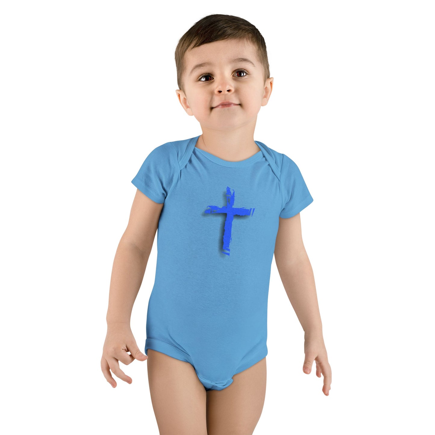 Pink Cross Baby Onesie, Cute Baby Shower Gift, Christening Outfit, Religious Baby Clothes, Newborn Essentials