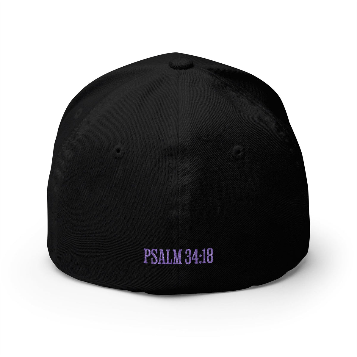 Embroidered 'Broken?' Cap — Psalm 34:18 Flexfit Hat (2-sided embroidery-front/back)