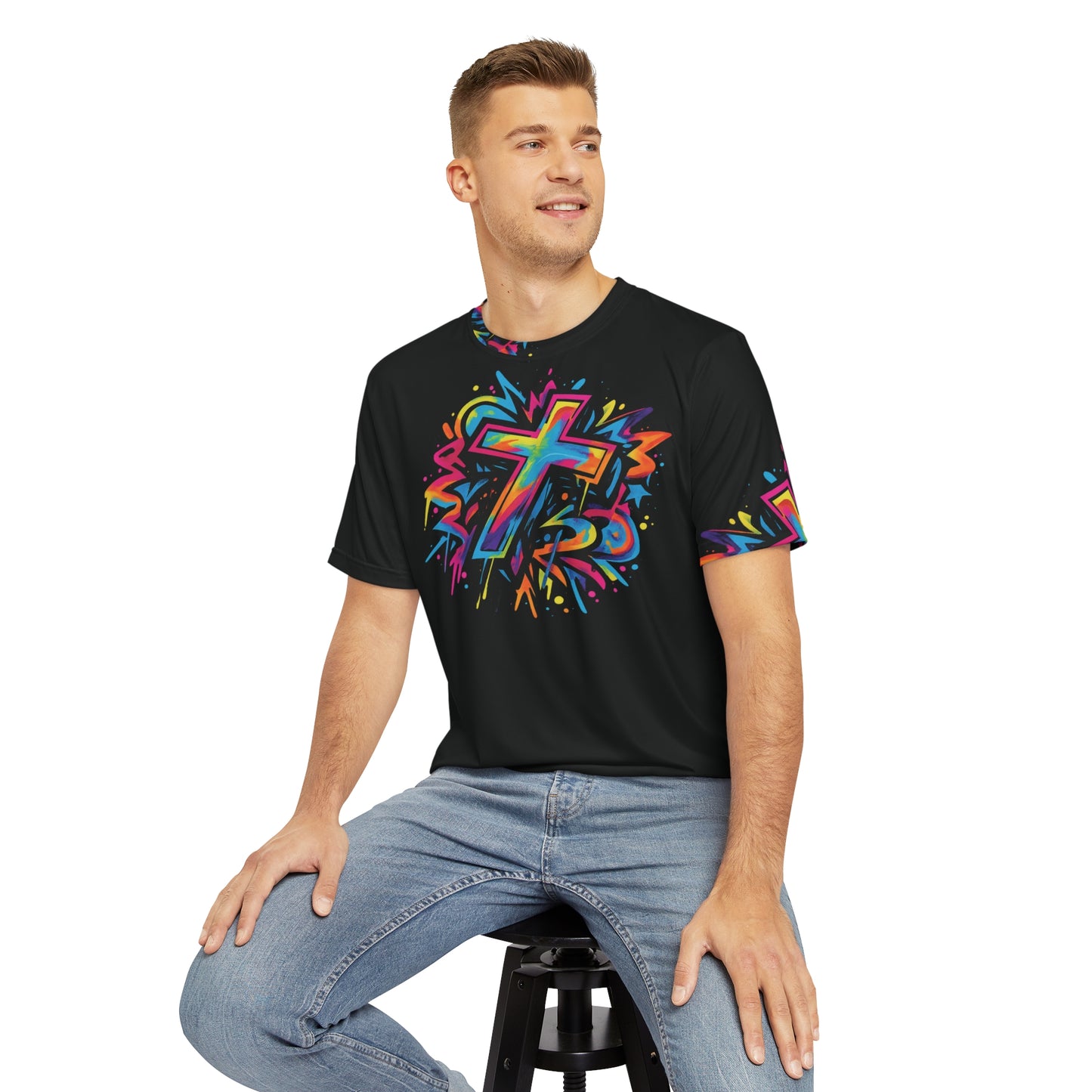 Cross Polyester Tee (AOP)