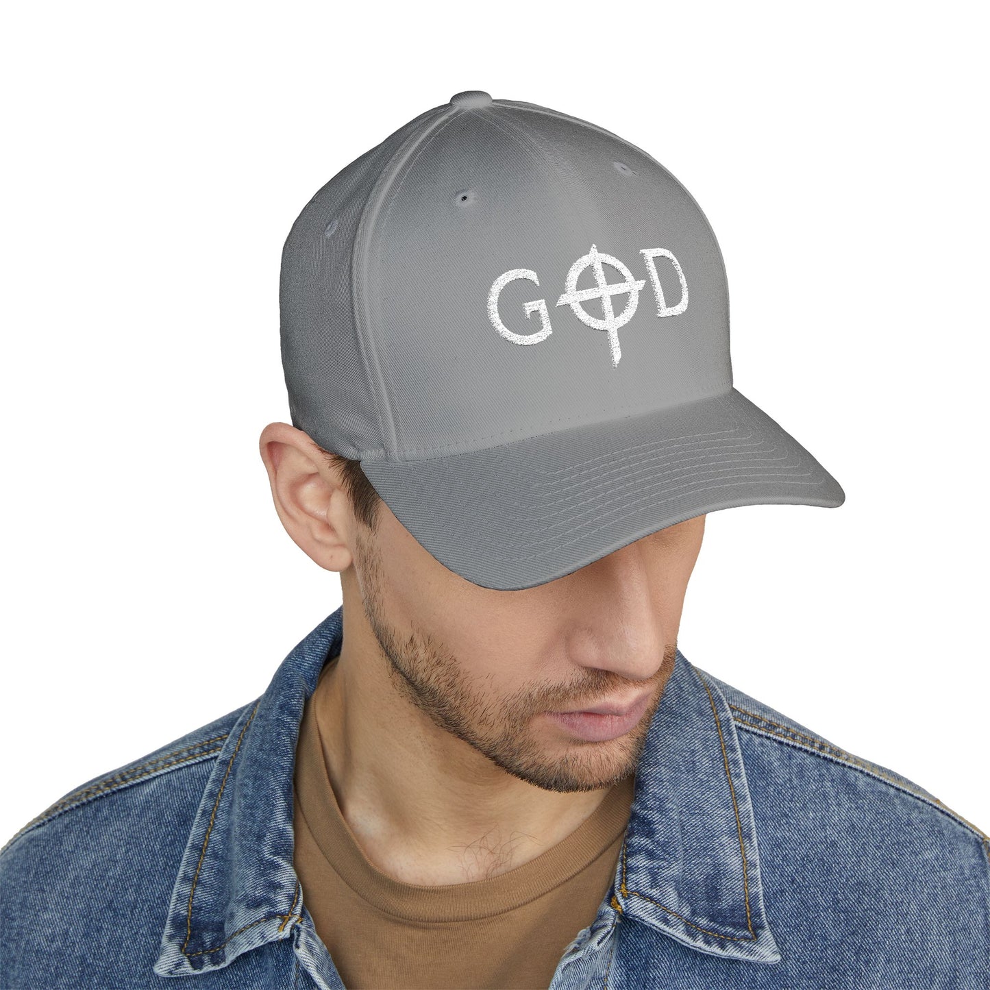 Embroidered Closed-Back Cap with 'GOD' Design, Stylish Hat, Perfect Gift, Daily Wear, Unique Accessory, Faith-Inspired Fashion