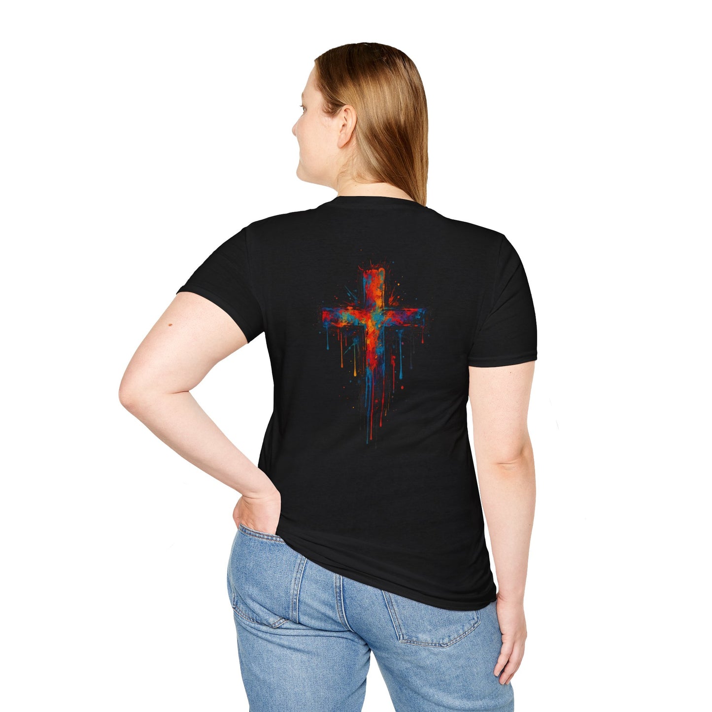 Vibrant Graphic T-Shirt, Unisex Softstyle Tee, Casual Wear, Gift for Him/Her, Faith-Inspired Apparel